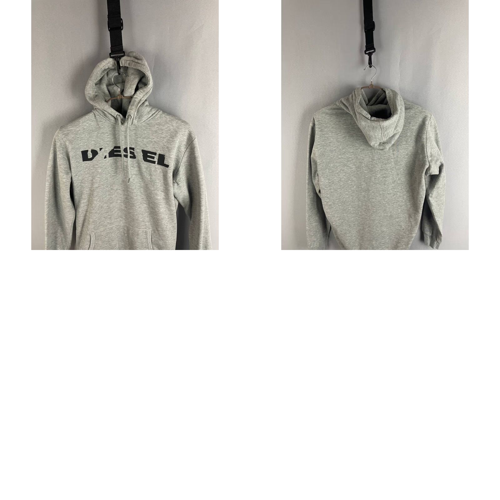 Diesel Diesel Hoodie Mens Size S Gray Cotton Long Sleeve Drawstring Kangaroo-Pocket Hooded Pullover Size US S / EU 44-46 / 1 - 9 Thumbnail