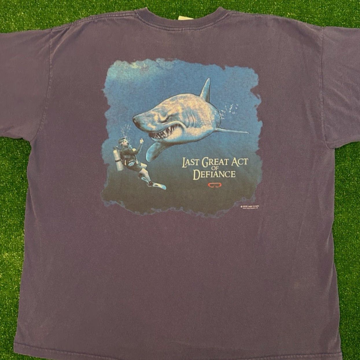 Vintage VINTAGE 90s Y2K Ocean Divers Great White Shark Last Act Humor VTG 2005 Shirt XXL Blue USA Beach Diver Shirt Mens Size US XXL / EU 58 / 5 - 5 Thumbnail