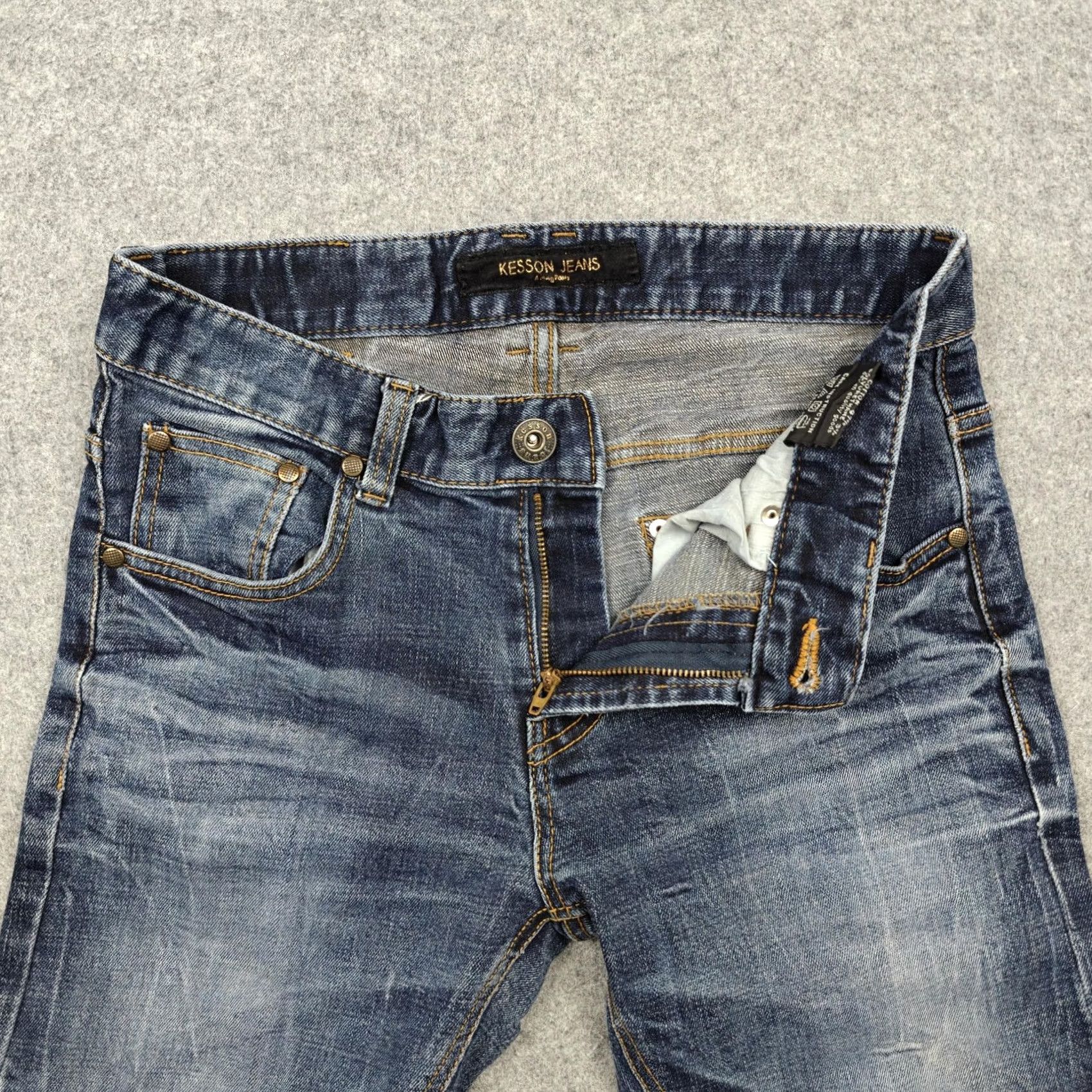 Denime Kesson Jeans Womens 30 Blue Medium Wash Slim Straight Distressed Denim Korea Size 30" / US 8 / IT 44 - 3 Thumbnail