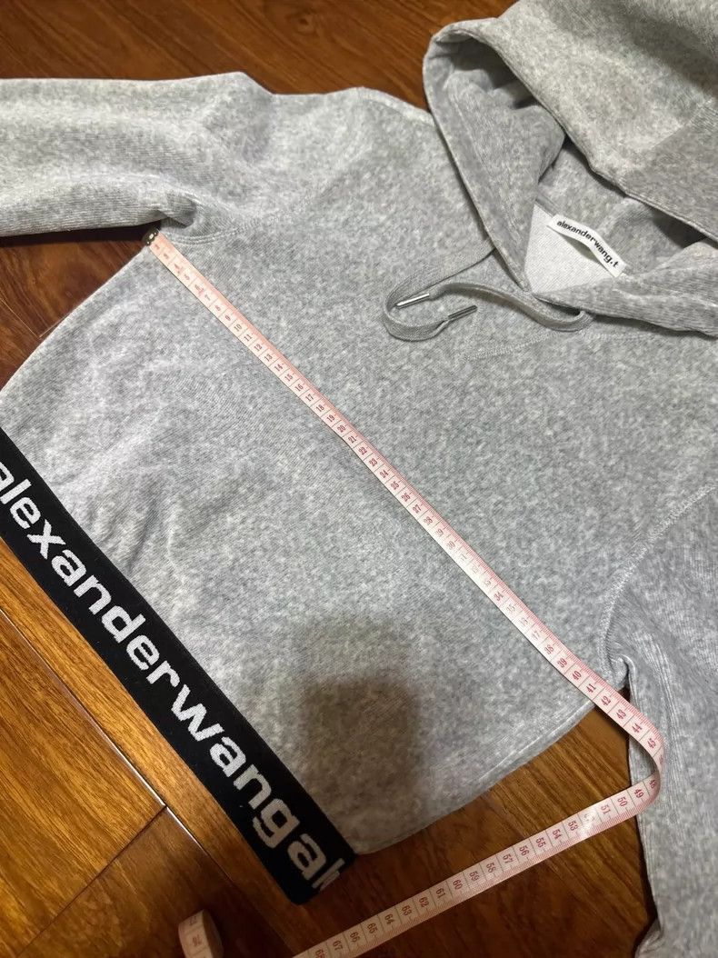 Alexander Wang Alexander Wang Gray Corduroy Crop Hoodie- Size XS / US 0-2 / IT 36-38 - 4 Thumbnail