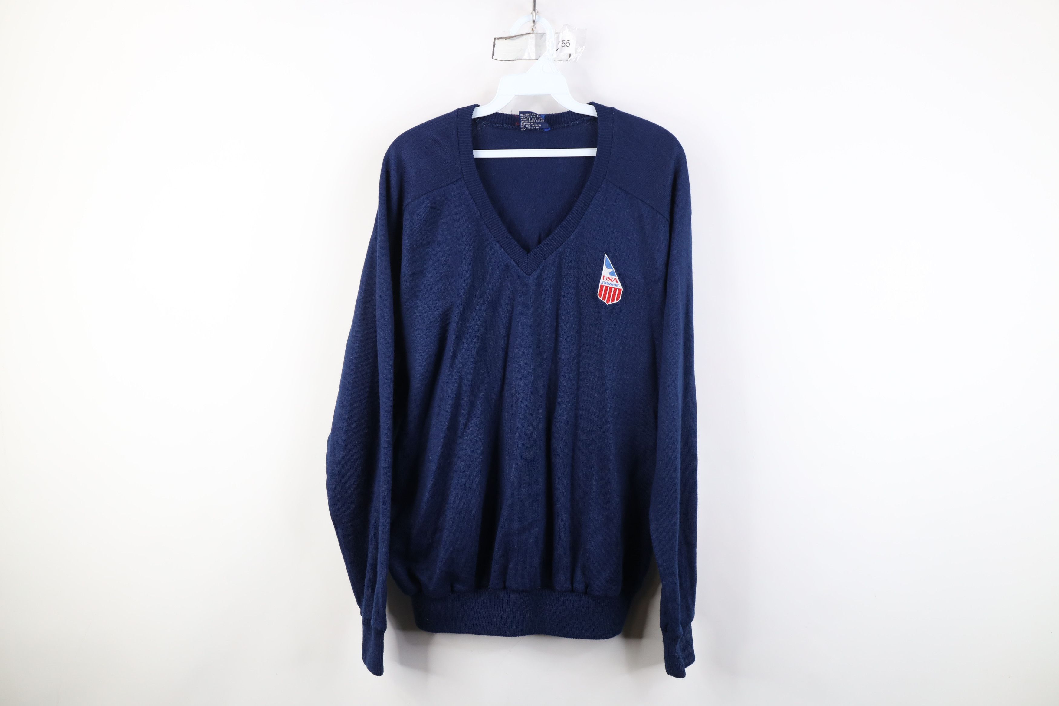 Vintage Vintage 80s 90s Olympics Swimming Team Swim Knit Sweater Size US L / EU 52-54 / 3 - 1 Thumbnail