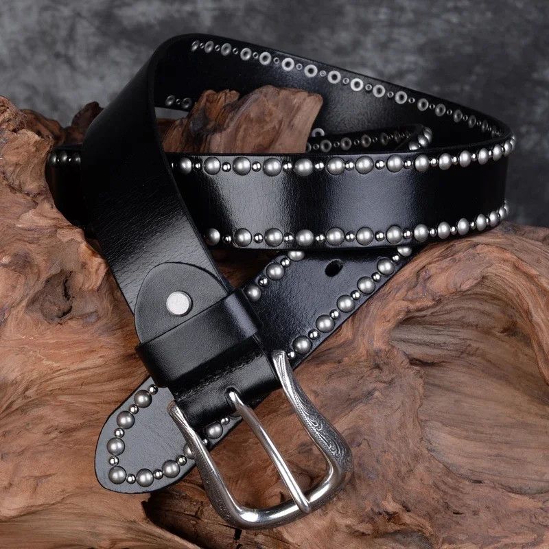 Japanese Brand × Vintage Rivet studded leather belt Size ONE SIZE - 1 Thumbnail