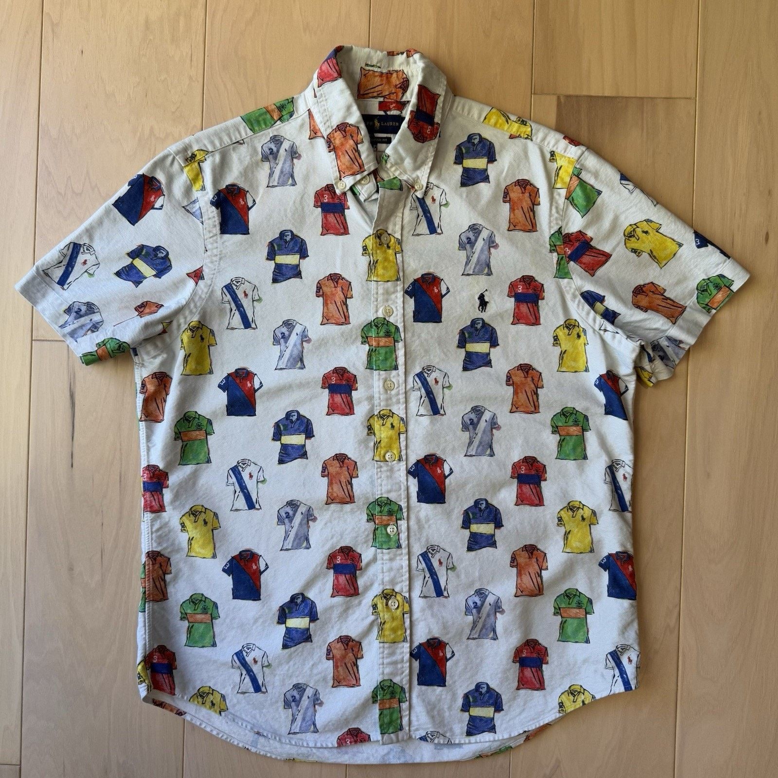 Polo Ralph Lauren Polo Ralph Lauren Polo Print Shirt M White Multicolor Short Size US M / EU 48-50 / 2 - 2 Thumbnail