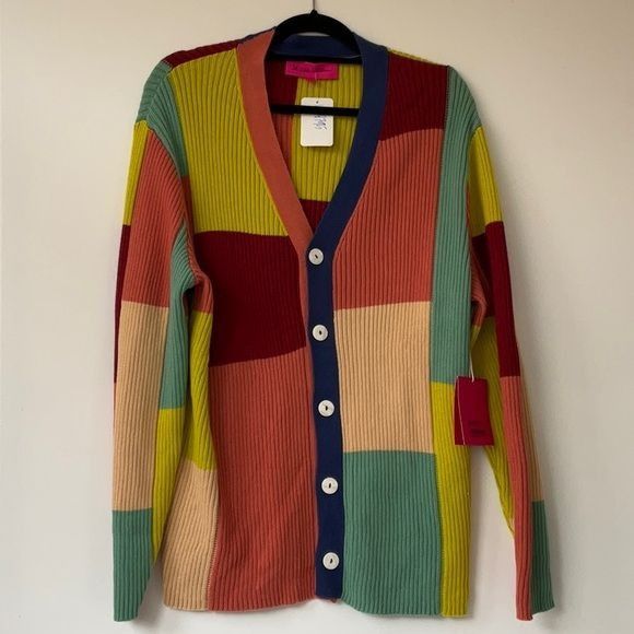 The Elder Statesman THE ELDER STATESMAN BATCH BLOCK CARDIGAN IN MULTI size M Size M / US 6-8 / IT 42-44 - 7 Thumbnail