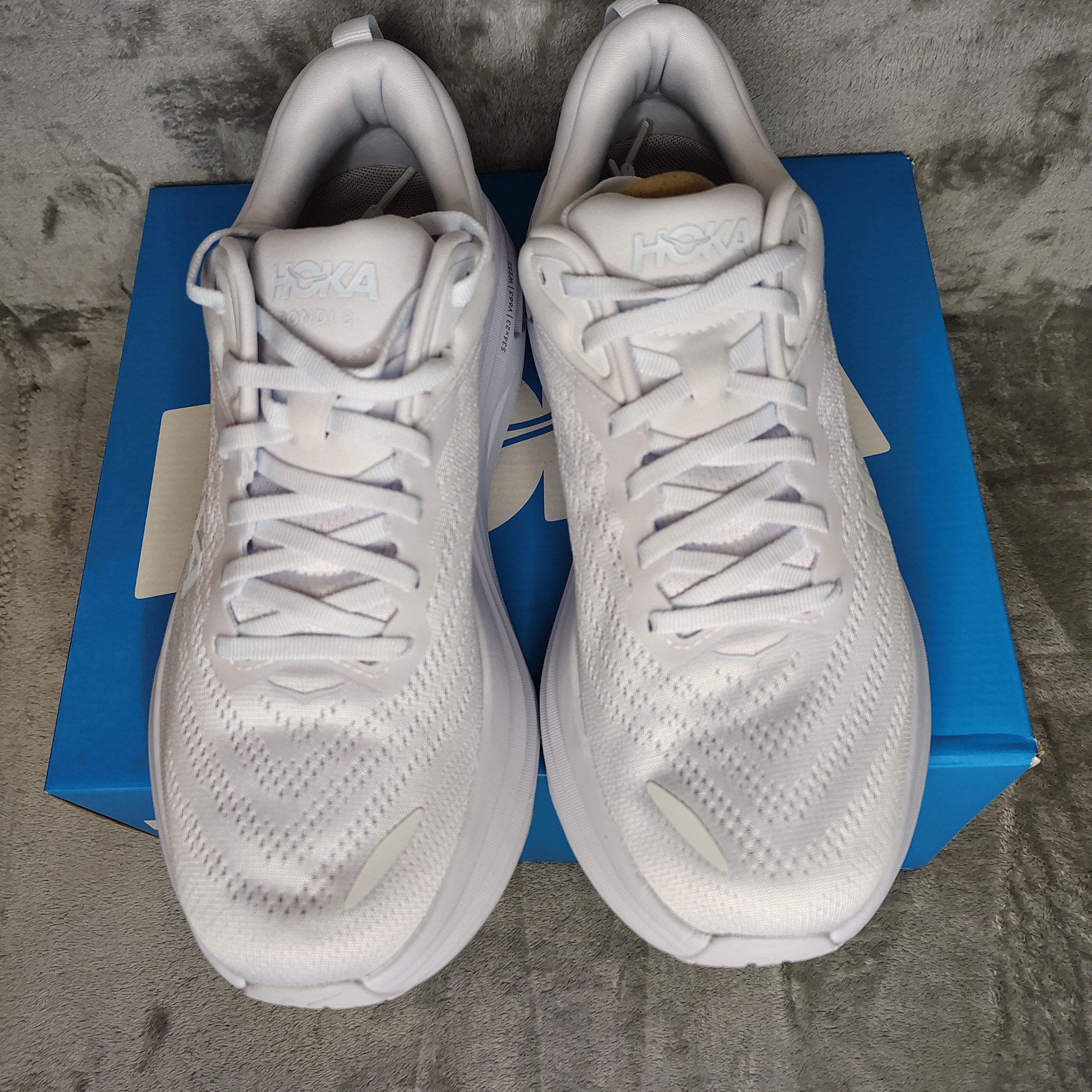Hoka HOKA Bondi 8 Shoes Womens 10B White Cushioned Road Running Size US 10 / IT 40 - 5 Thumbnail