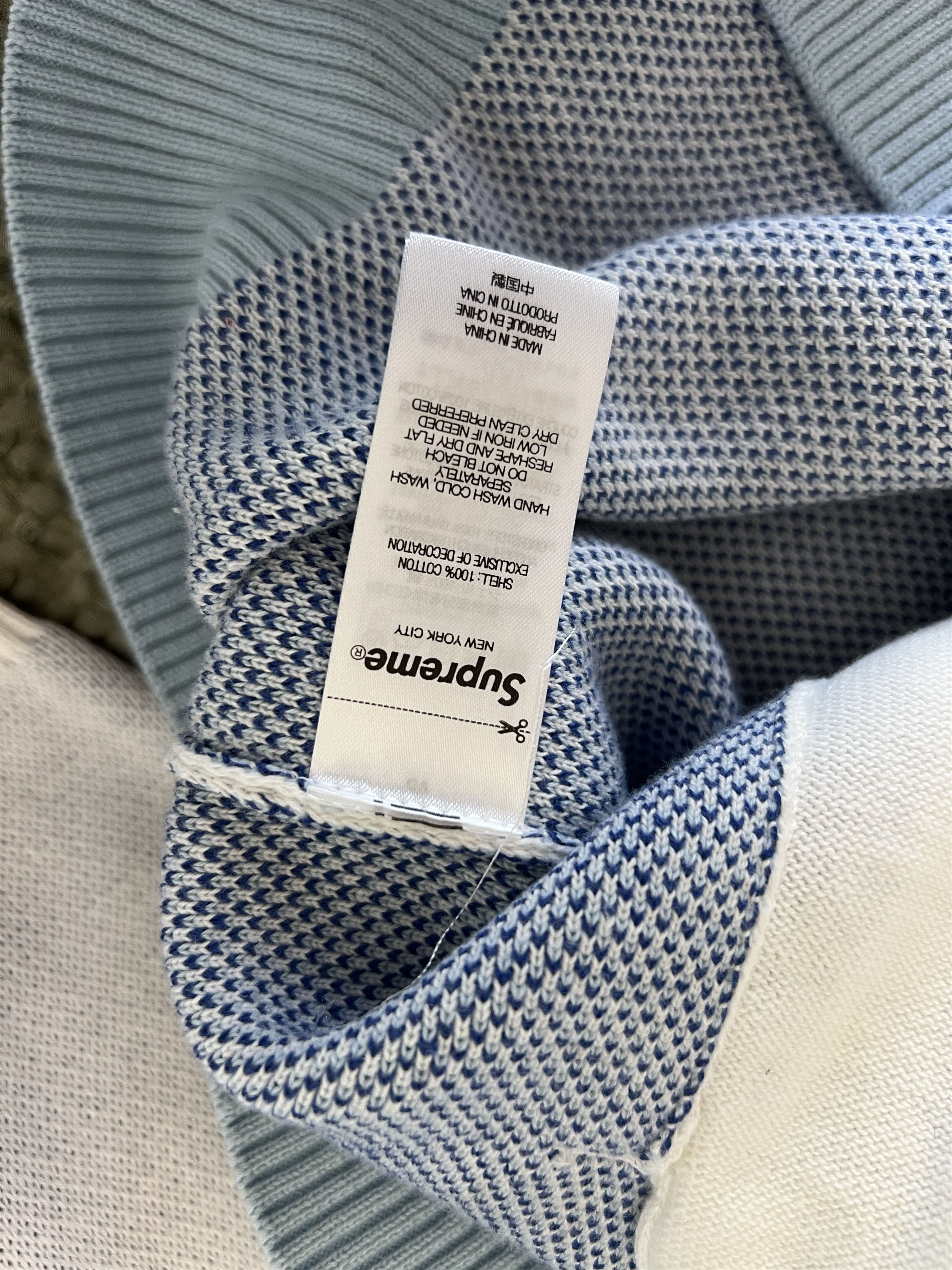 Supreme Umbro Zip Up Sweater in Light Blue