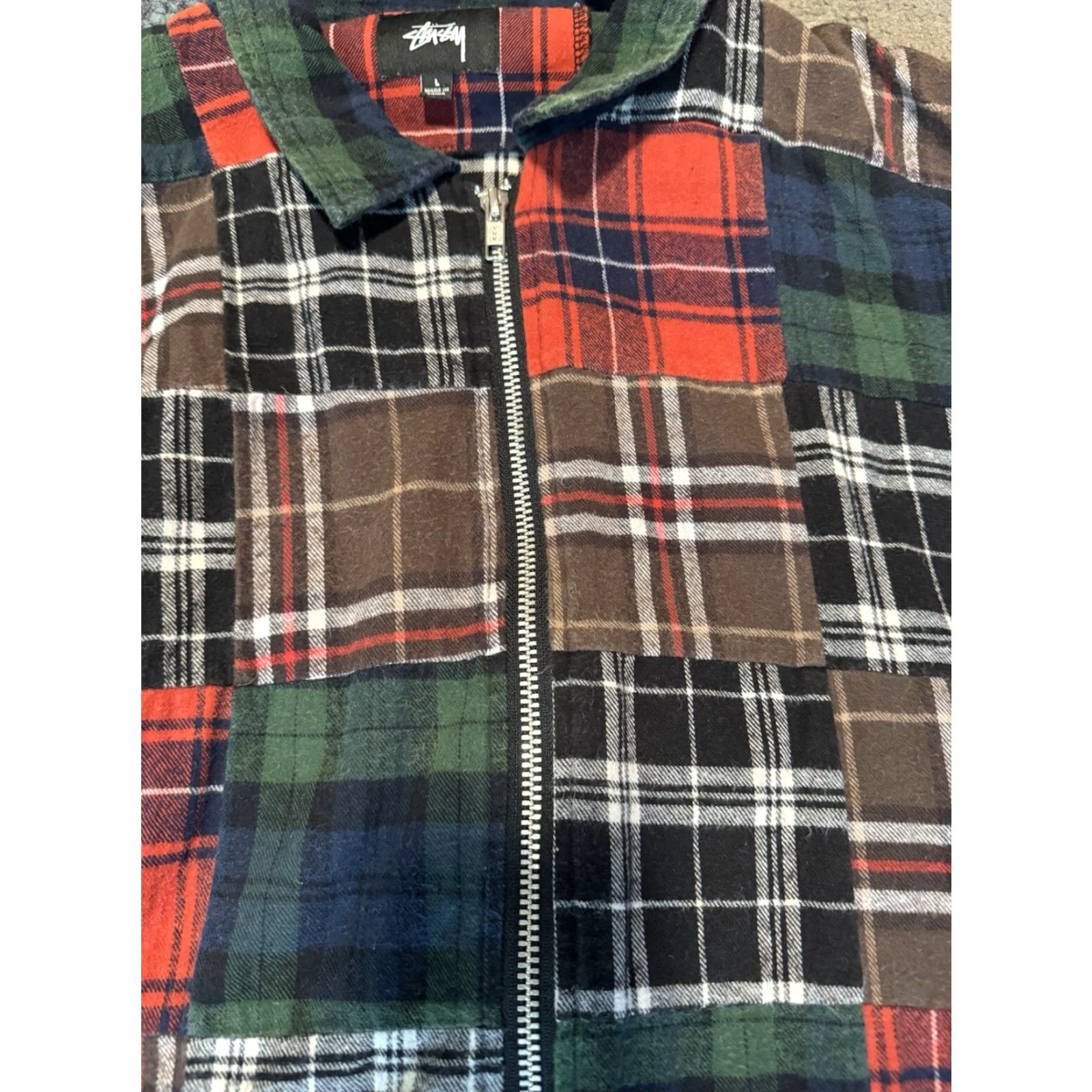 Vintage STUSSY PATCHWORK ZIP UP LS SHIRT Plaid L Men Long sleeve shirt Zip Front TV Genuine / 32143 Size US L / EU 52-54 / 3 - 6 Thumbnail