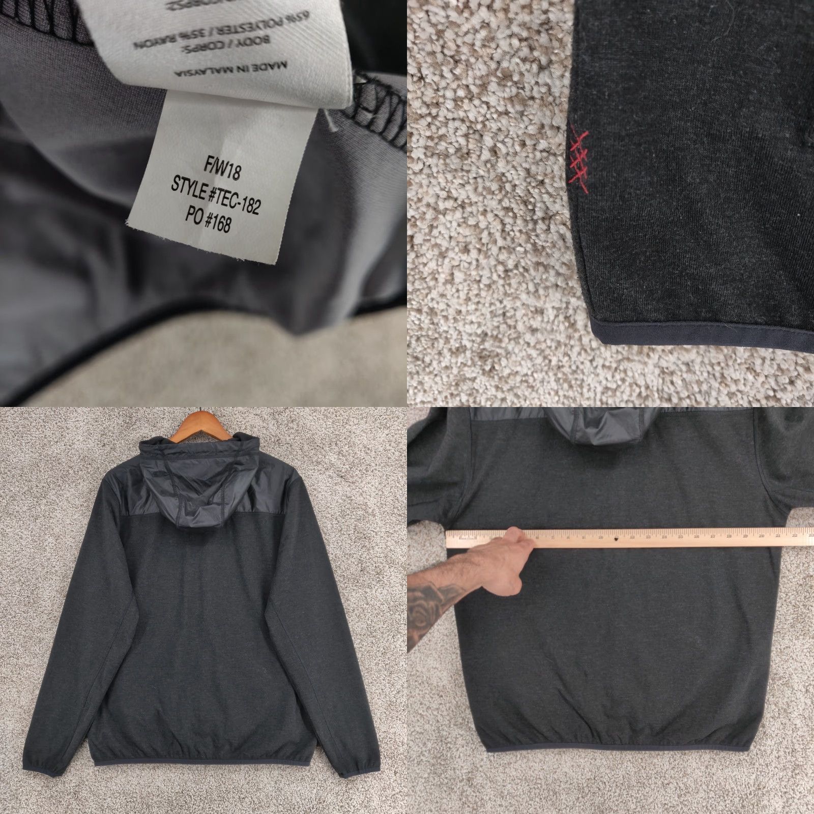 Rhone Rhone Tech Terry Hoodie Full Zip Hybrid Jacket Mens Medium Black Pockets TEC-182 Size US M / EU 48-50 / 2 - 9 Thumbnail