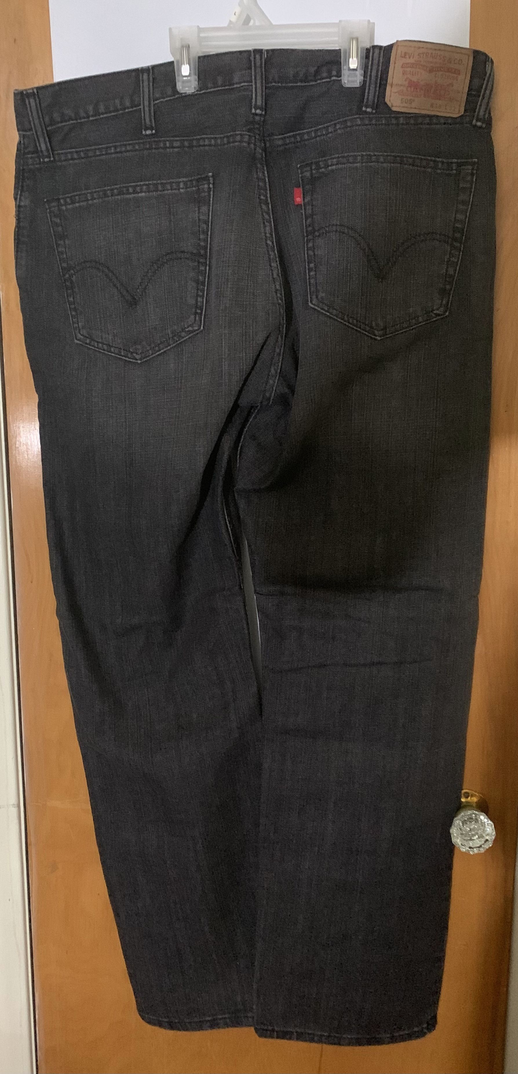 Levi's Levis 505 Jeans Men's 38x32 Black Wash Denim Straight Fit Size US 38 / EU 54 - 5 Thumbnail