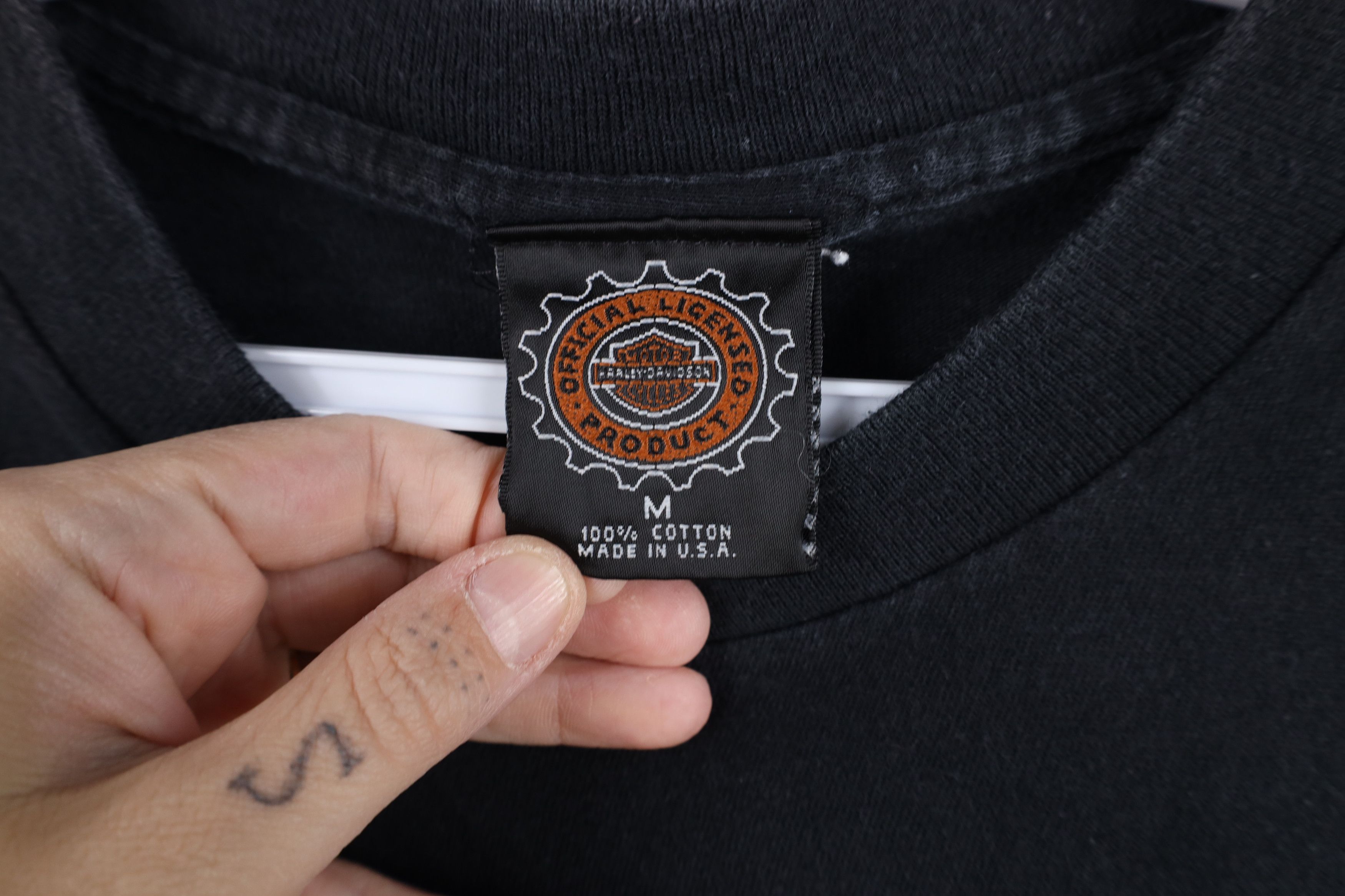 Harley Davidson Vintage 90s Harley Davidson Spell Big Logo T-Shirt Black USA Size US M / EU 48-50 / 2 - 8 Thumbnail