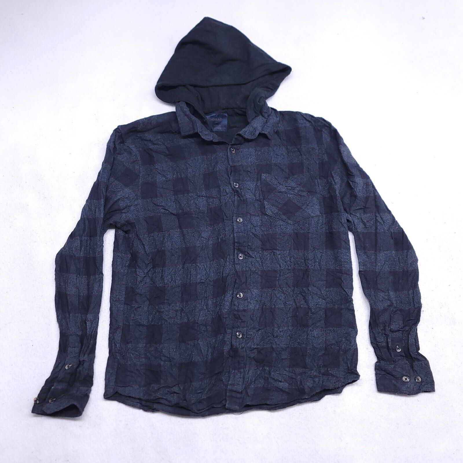 Nomad Nomad Casual Button Up Hoodie Mens Size Large L Black Plaid Size US L / EU 52-54 / 3 - 2 Thumbnail