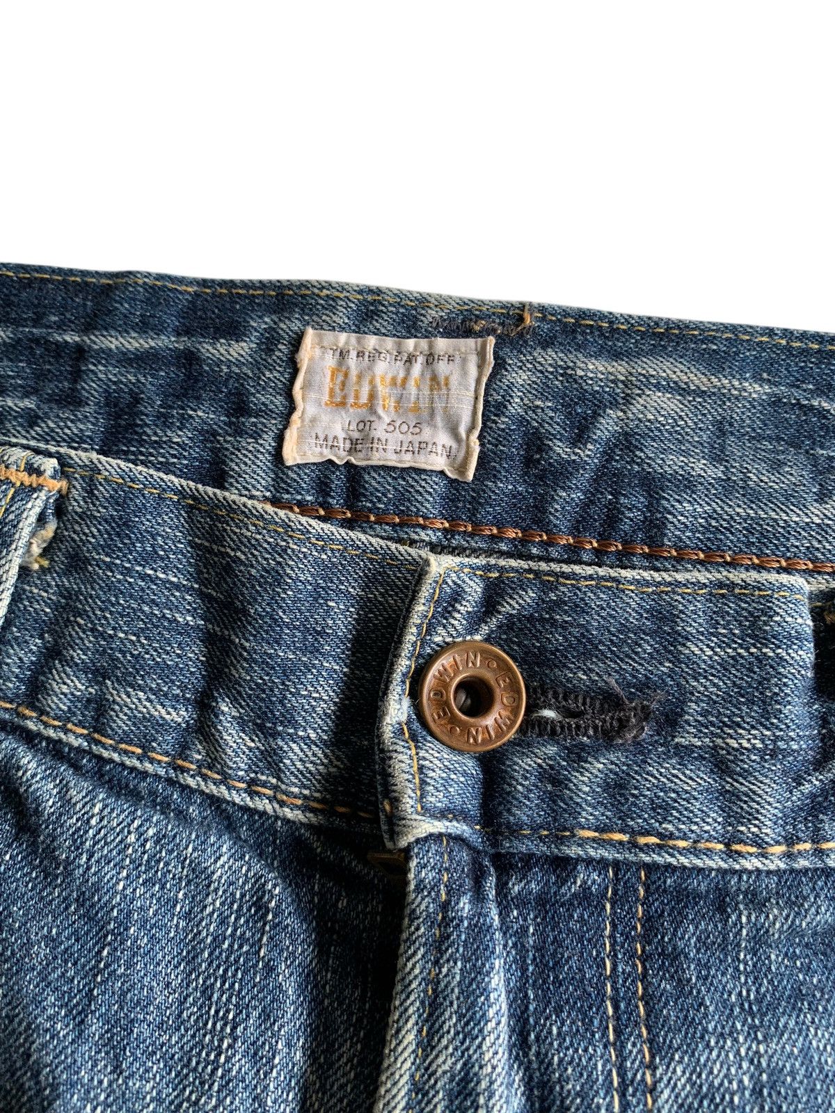 Kapital VINTAGE EDWIN 505ZX SELVEDGE FADED&RUSTY DISTRESSED DENIM Size US 34 / EU 50 - 17 Thumbnail