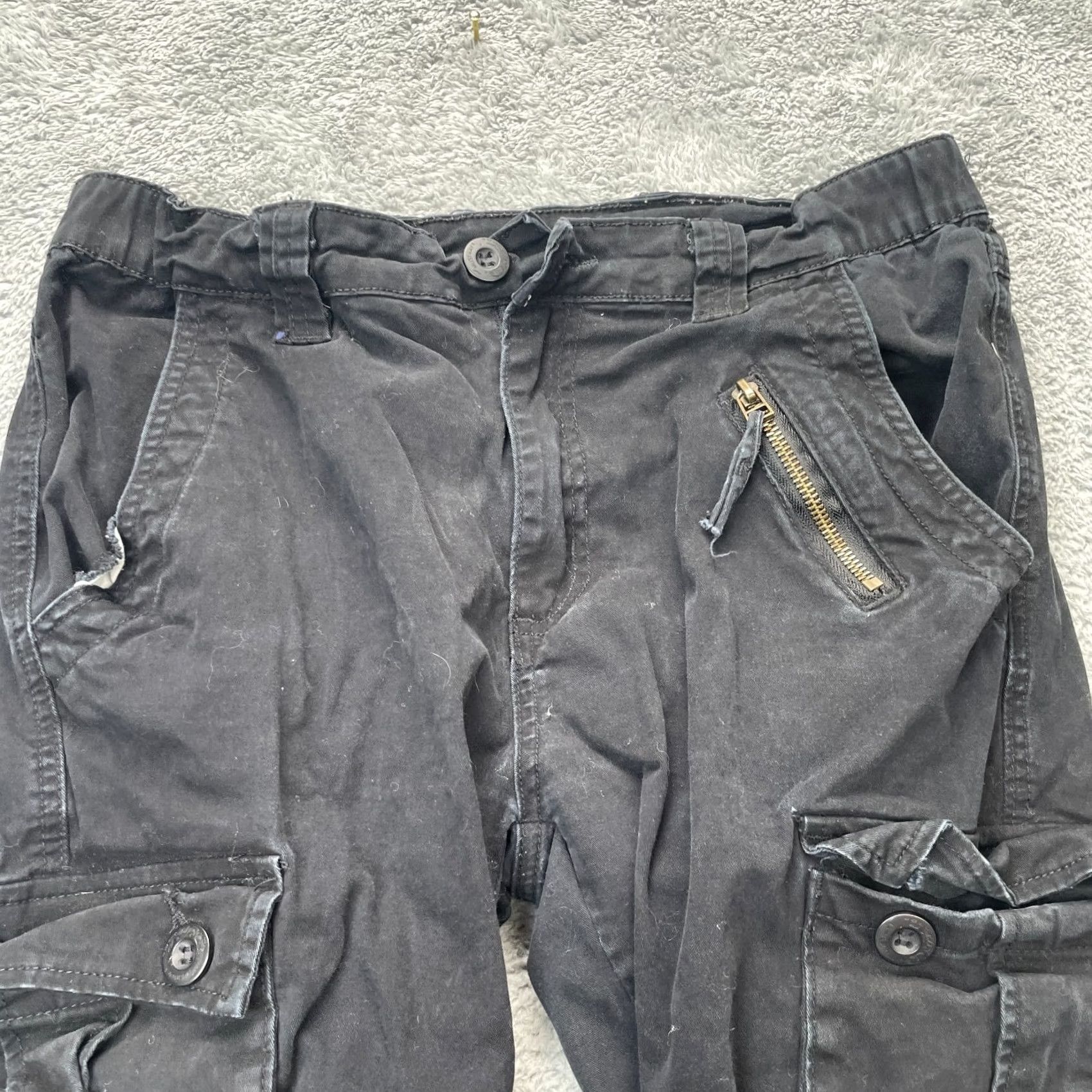 Vintage Must Way Pants Womens 32 Black Cargo Army Utility Military Multi Combat Tactical Pants Casual Travel City 90s? Size 24" / US 00 / IT 34 - 5 Thumbnail