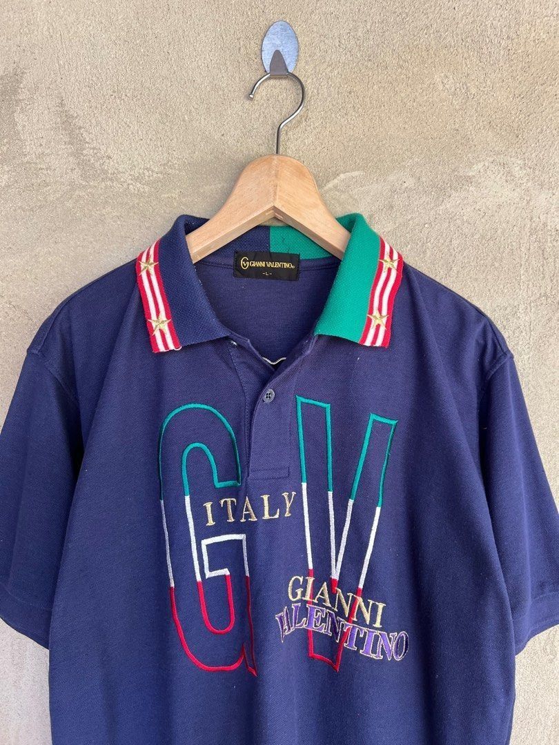 Gianni Valentino Gianni Valentino Spell Out Polo Shirt Size US L / EU 52-54 / 3 - 3 Thumbnail