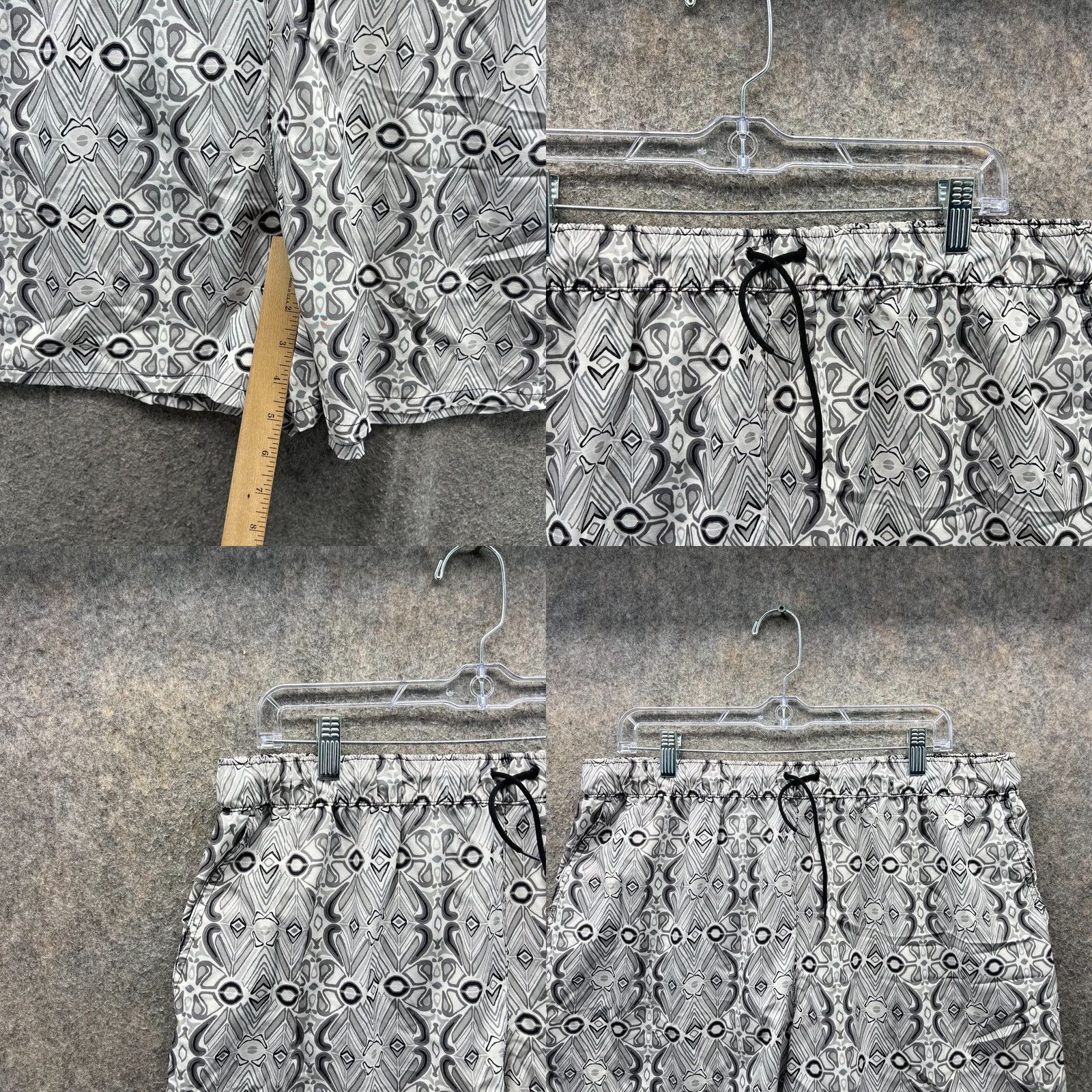 Vintage Reel Legends Shorts Mens XL Black White Drawstring Elastic Waist Geometric GYM Size US 36 / EU 52 - 8 Thumbnail