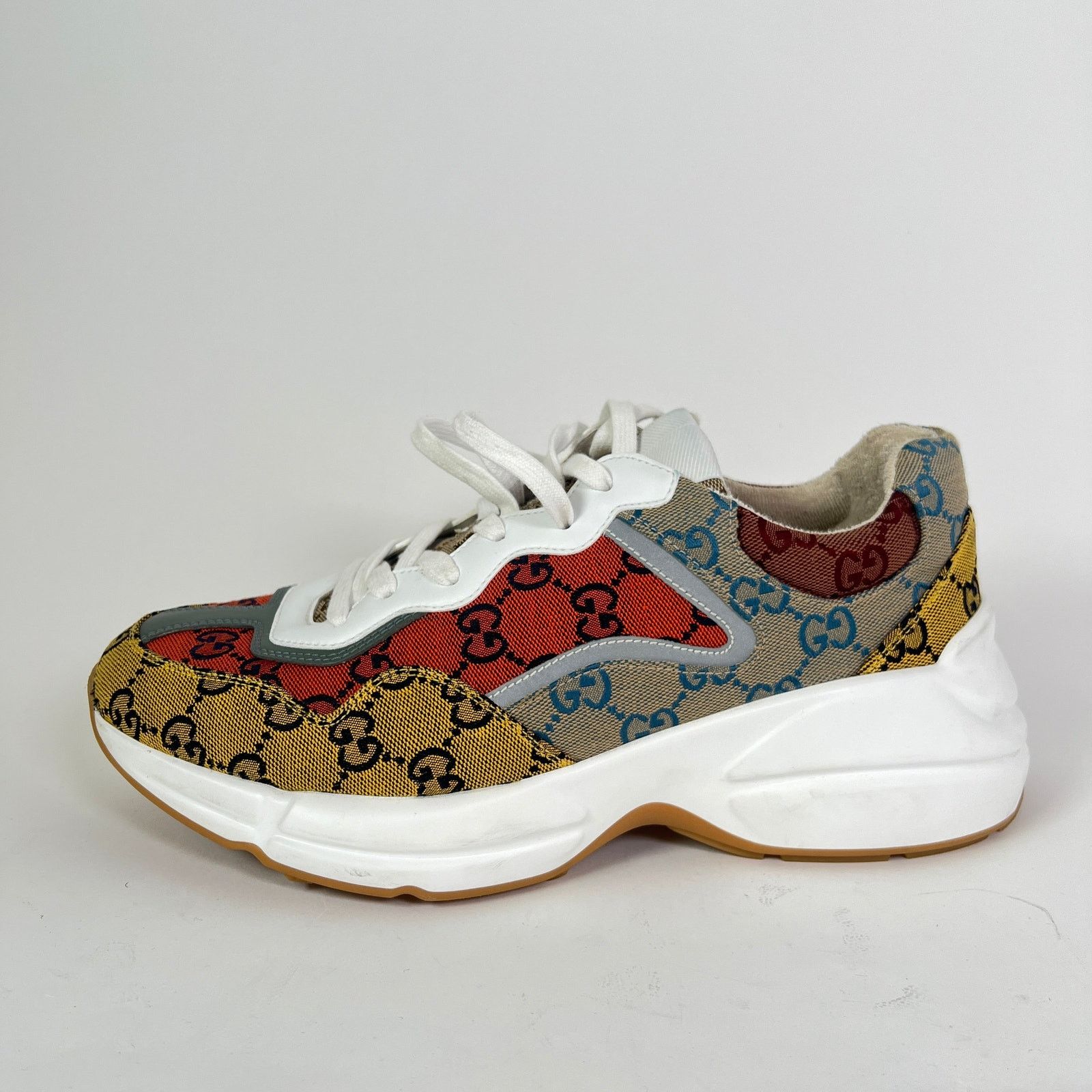 Gucci Gucci Multi Orange GG Rhyton Sneakers Size US 8.5 / EU 41-42 - 3 Thumbnail