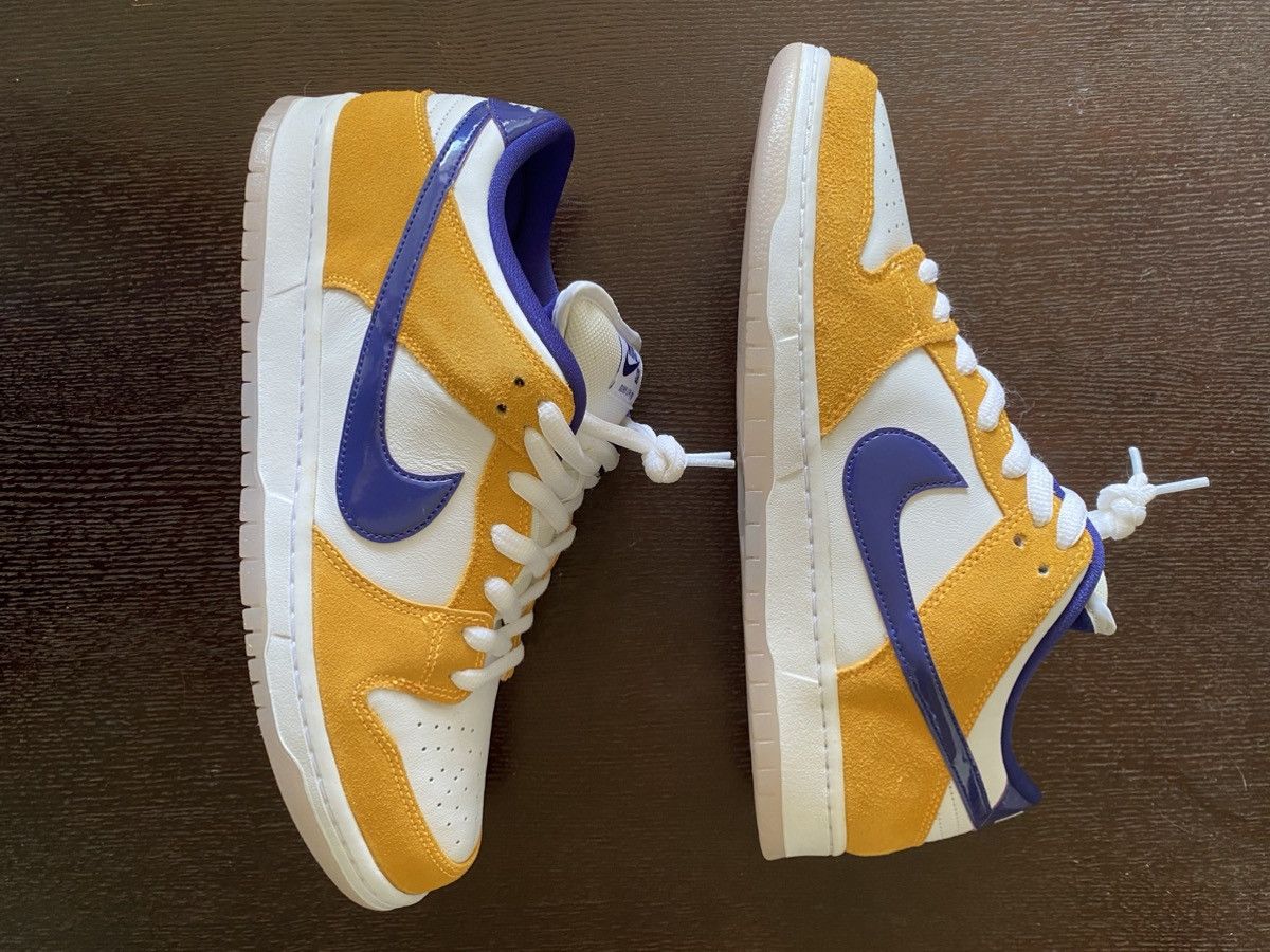 US 12 NIKE SB DUNK LOW LASER ORANGE LAKERS COLOR