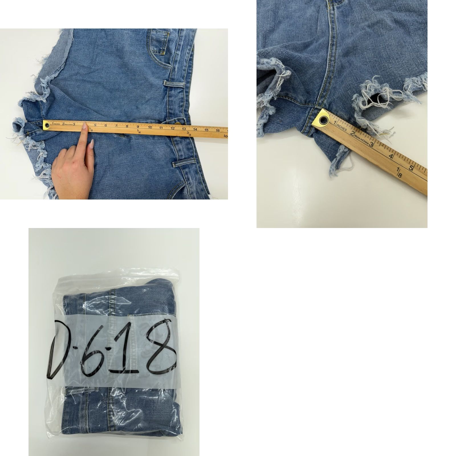 Shein SheIn Womens Jean Shorts Size 3XL Denim Cutoff Flame Stitched Pocket Denim Shorts 3XL Women’s Casual Shorts Flamed Pocket Size 40" / US 18 - 8 Thumbnail