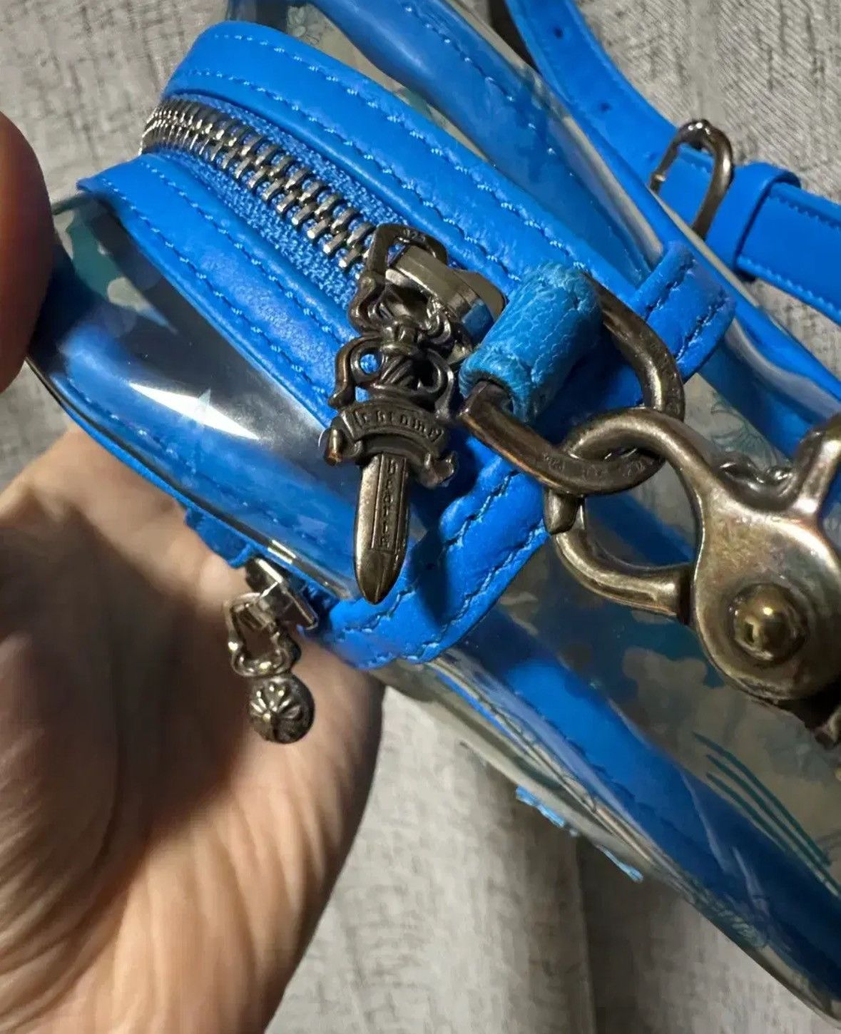 Chrome Hearts Taka Mini VINYL Bag Cross Patch / PVC BLUE Size ONE SIZE - 3 Thumbnail