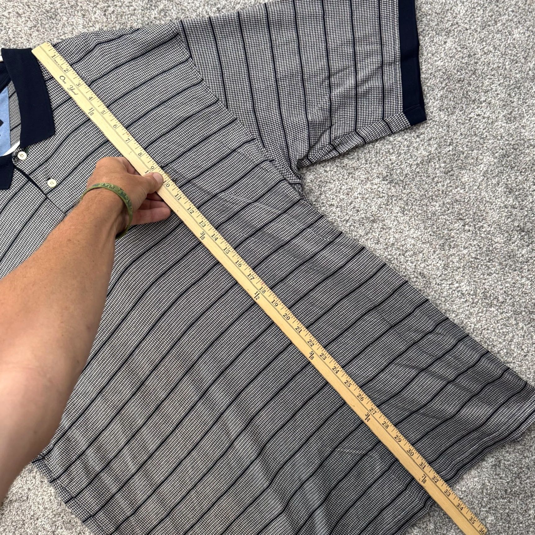 Tommy Hilfiger VINTAGE Tommy Hilfiger Polo Shirt 2XL Blue Striped Golf Casual Embroidered Mens XXL Size US XXL / EU 58 / 5 - 2 Thumbnail