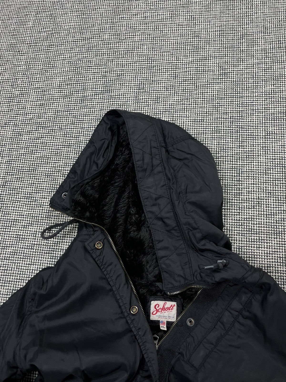 Schott Schott black Parka jacket fake fur USA nyc flyer Size XL / US 12-14 / IT 48-50 - 5 Thumbnail
