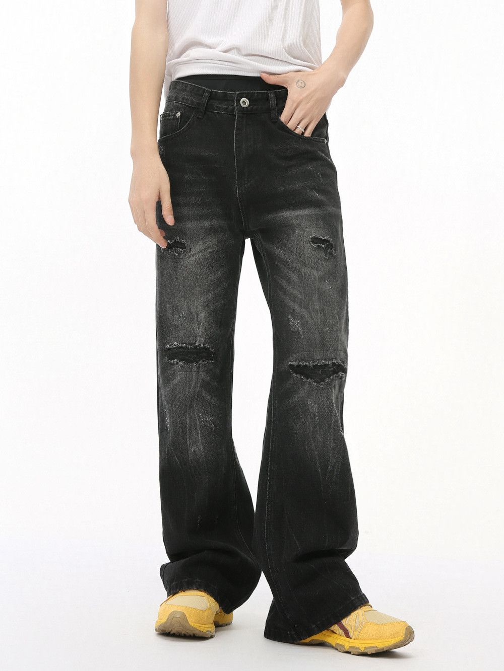 Japanese Brand Men's Japanese Retro Street Ripped Jeans Size US 32 / EU 48 - 2 Thumbnail