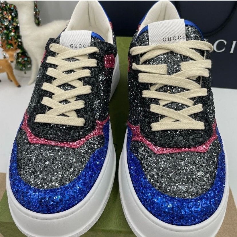 Gucci Women’s Gucci, glitter trainer low top sneakers size 41 Size US 11 / IT 41 - 4 Thumbnail
