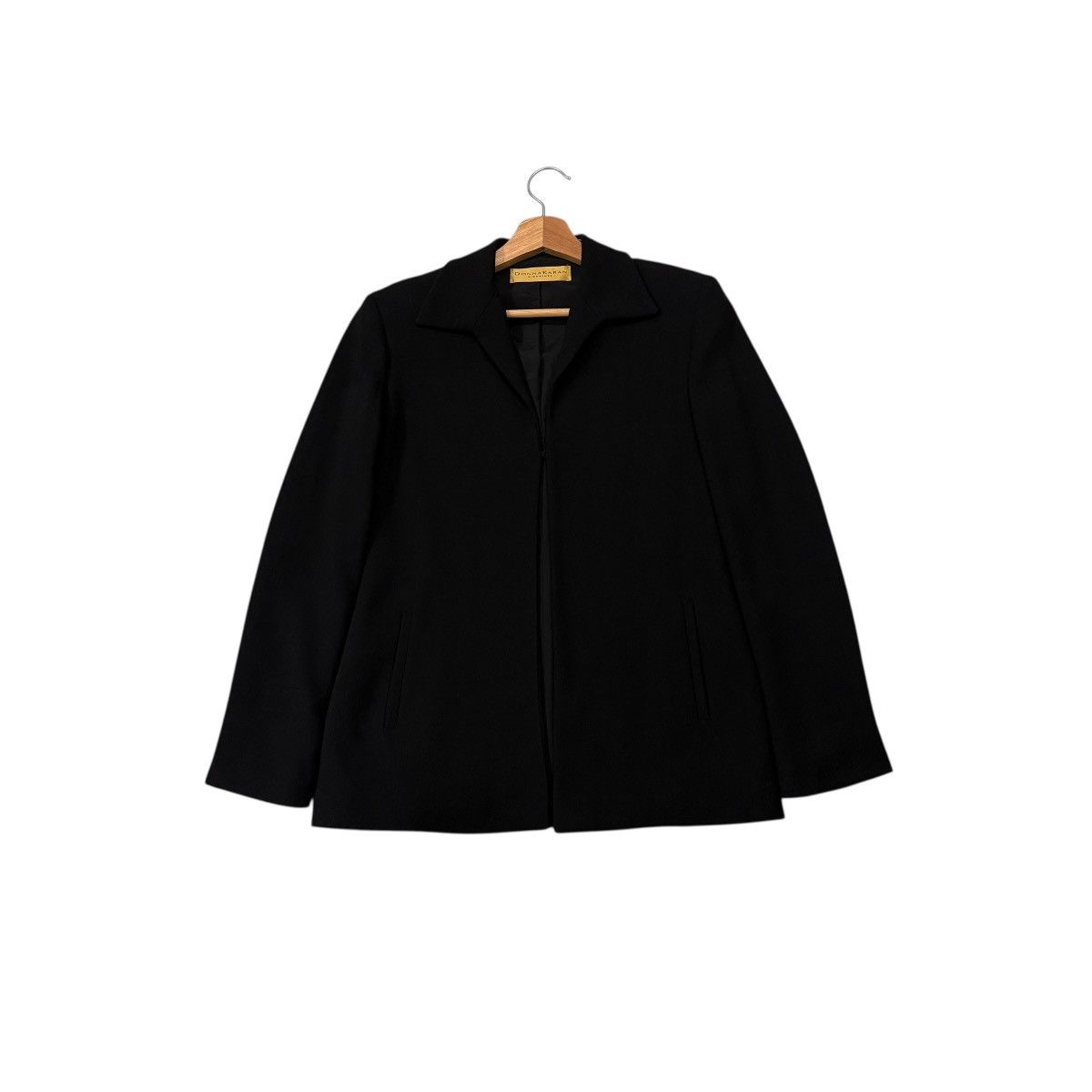 Vintage Donna Karan Signature Wool Rayon Hook Button Jacket