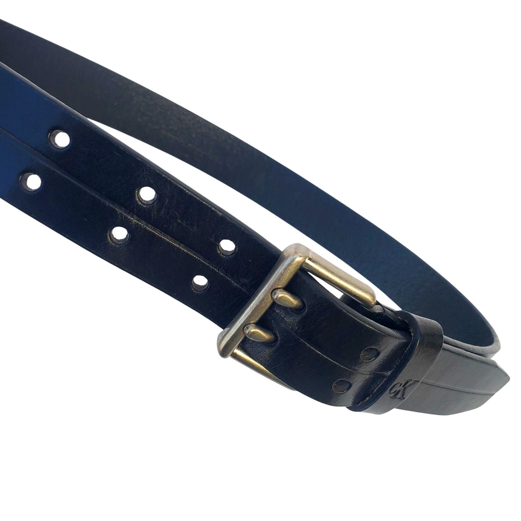 Calvin Klein Calvin Klein Black Leather Belt Double Prong Buckle Men Smal Size ONE SIZE - 8 Thumbnail