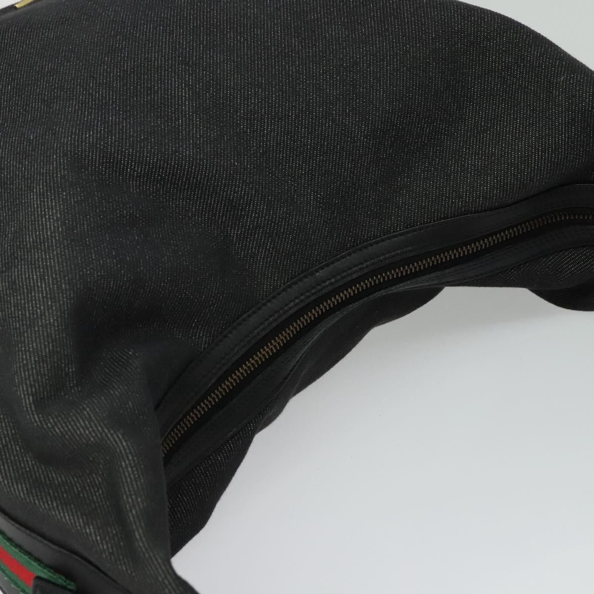 Gucci GUCCI Web Sherry Line Shoulder Bag Canvas Black Gold Size ONE SIZE - 6 Thumbnail