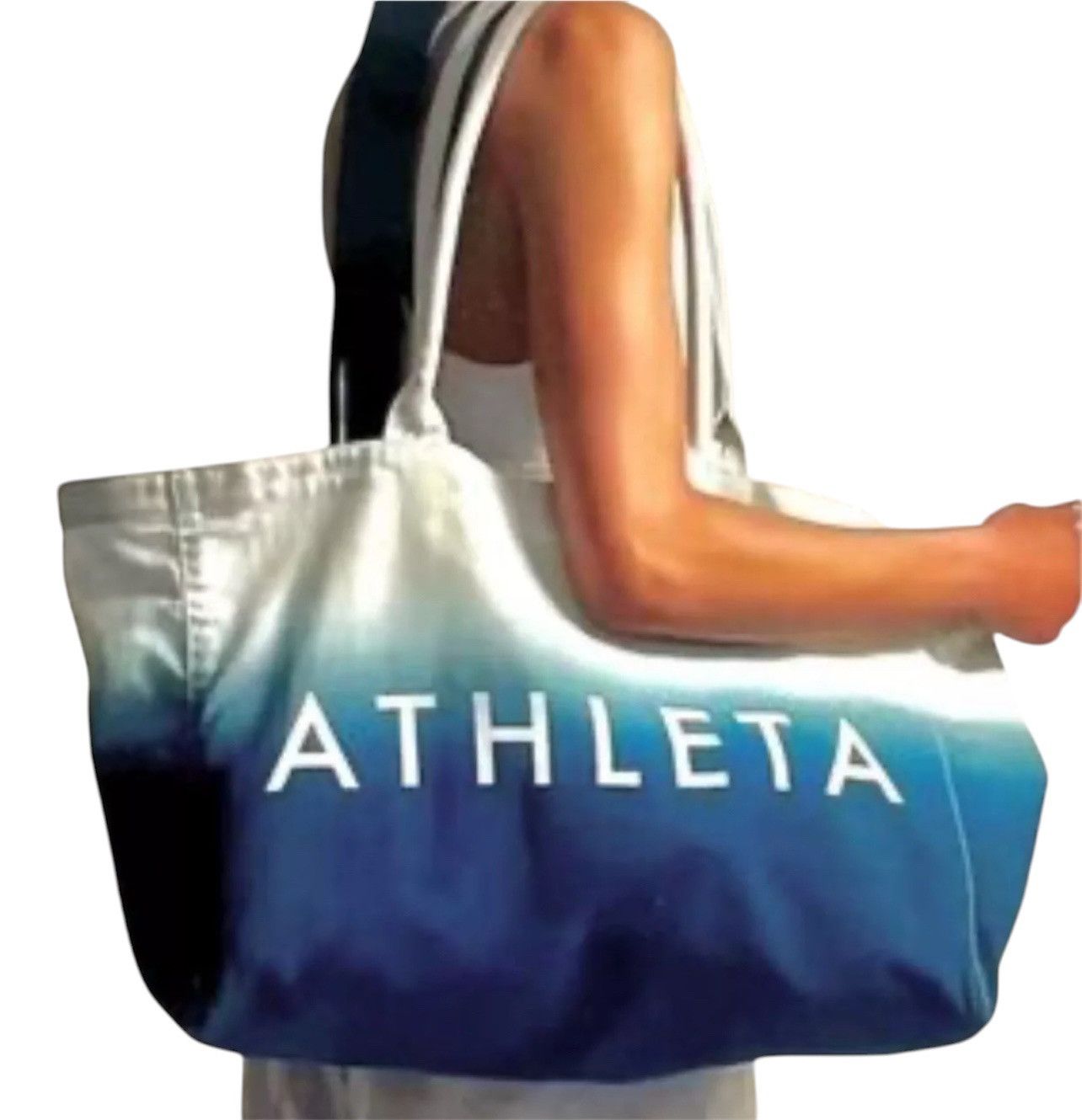Athleta Athleta Beach Gym Bag Tote Blue Ombre Canvas Shopping Bag Size ONE SIZE - 1 Thumbnail