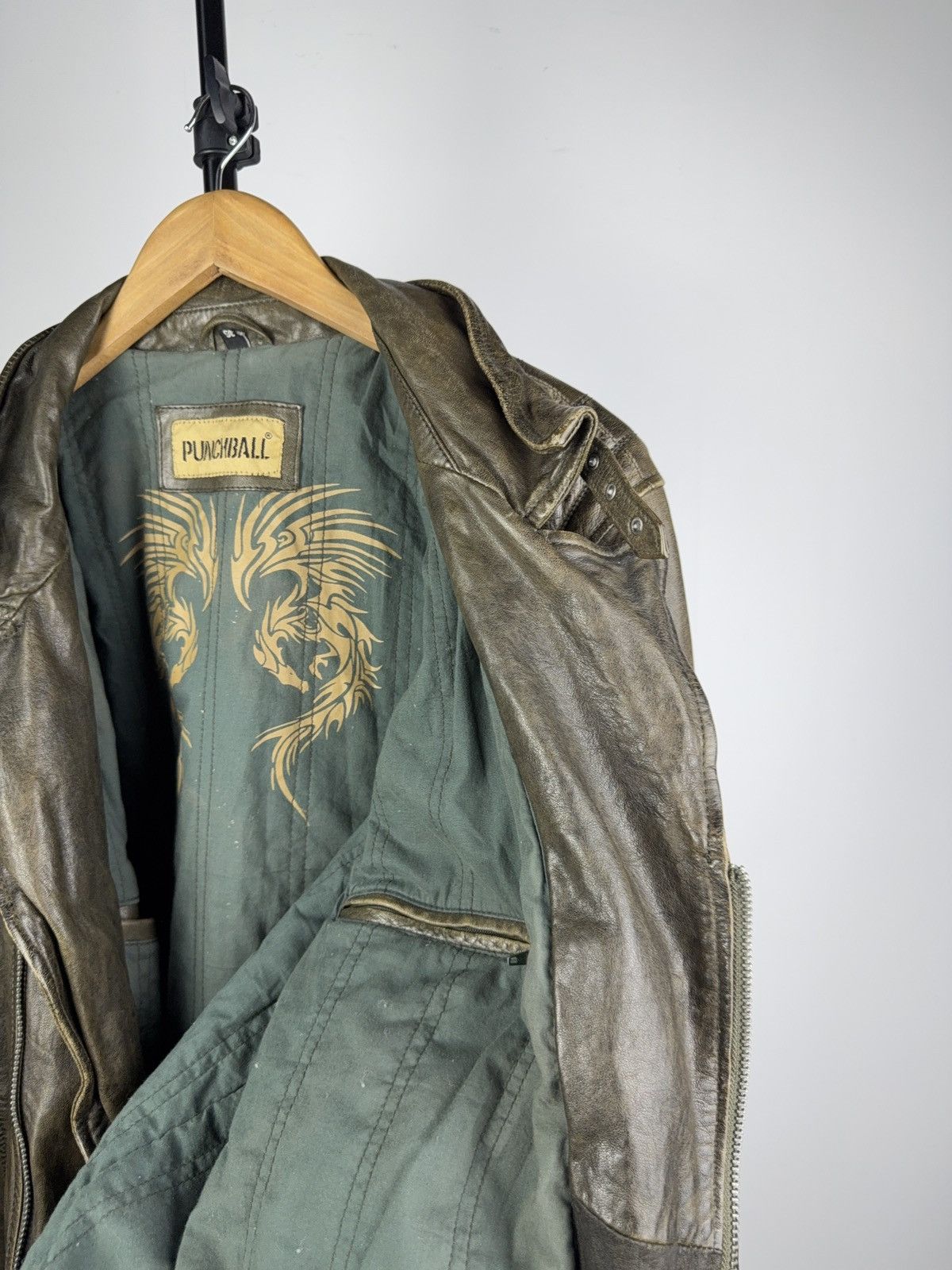 Leather Vintage 90s Genuine Leather MOTO Bomber Jacket Rock Punk Size US XL / EU 56 / 4 - 10 Thumbnail