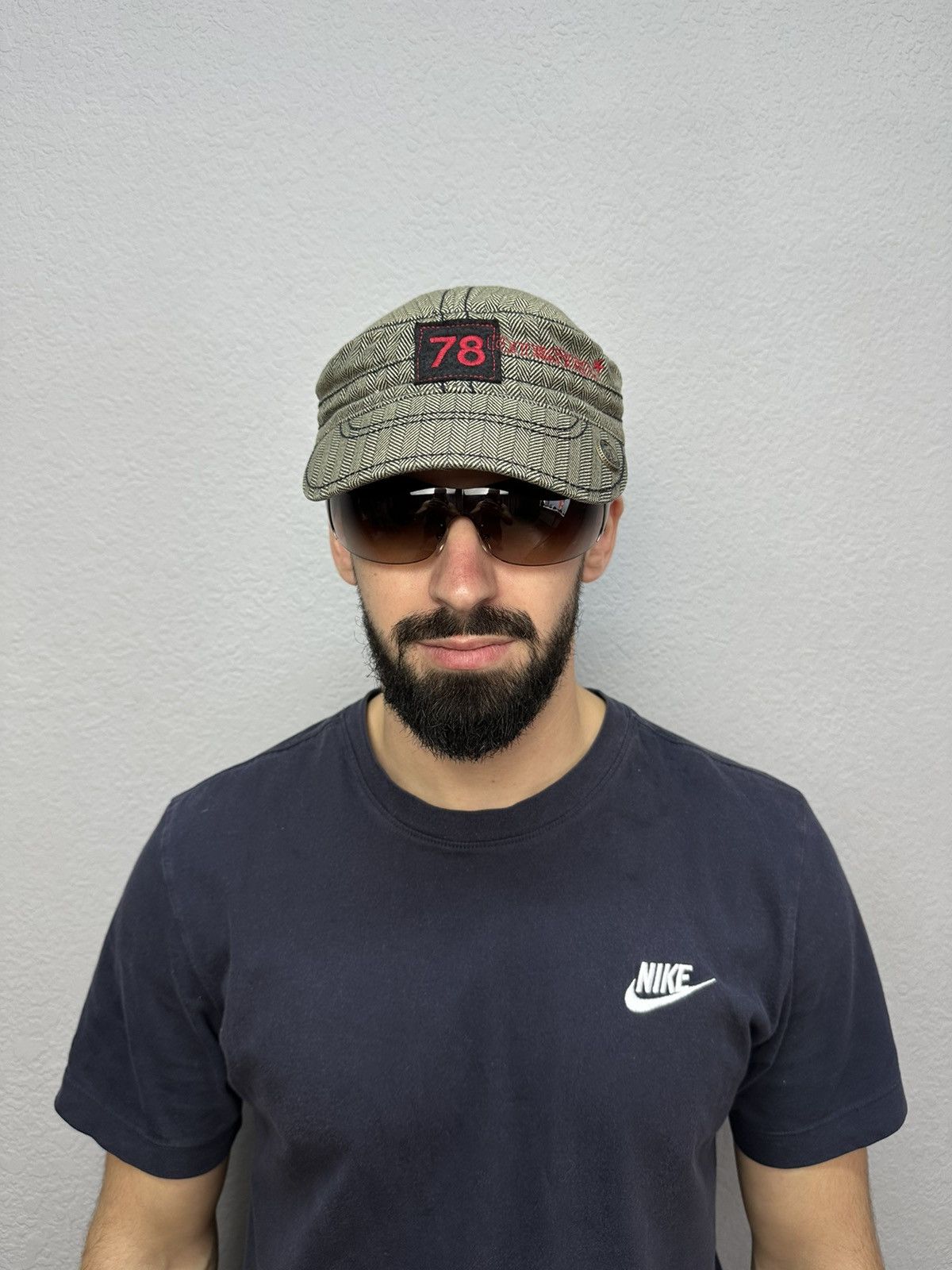 Diesel × Vintage Vintage Diesel Tweed Cap Big Logo Y2K Adjustable One Size Size ONE SIZE - 3 Thumbnail