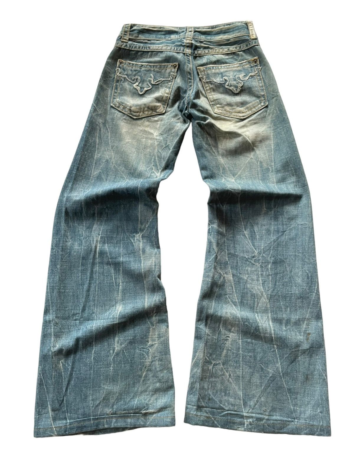 Hysteric Glamour × If Six Was Nine Cooks Japan Mud Wash Flared Wide Leg Jeans Size US 29 - 2 Thumbnail