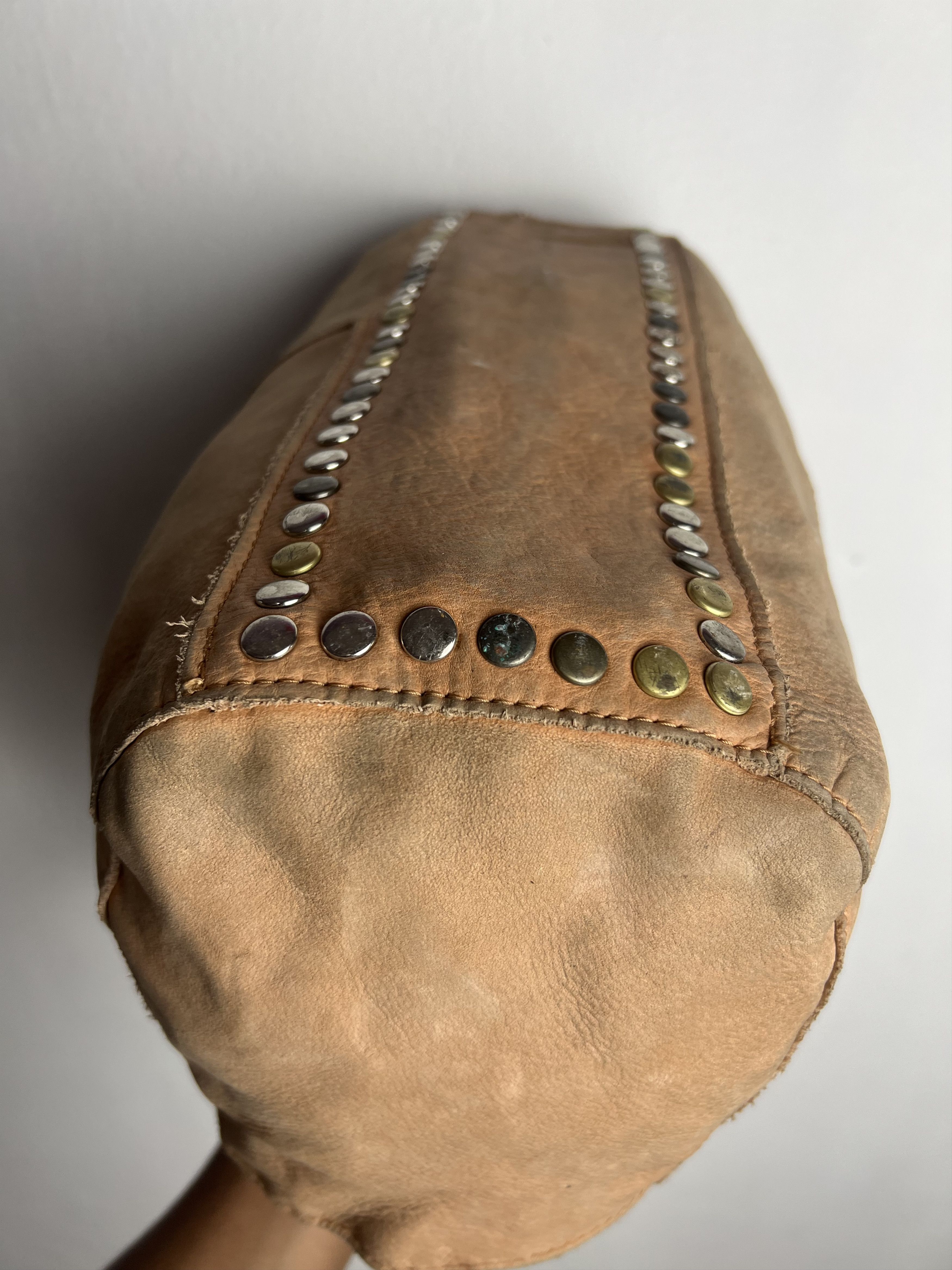 Genuine Leather Tres Kmrii Style Studded Leather Suede Hobo Bag Size ONE SIZE - 9 Thumbnail