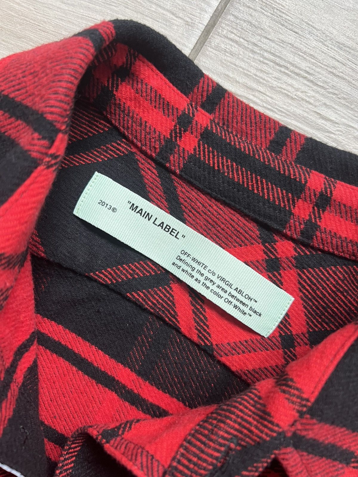 Off-White Off-White Red and Black Flannel Quote Shirt Luxury Size US M / EU 48-50 / 2 - 11 Thumbnail