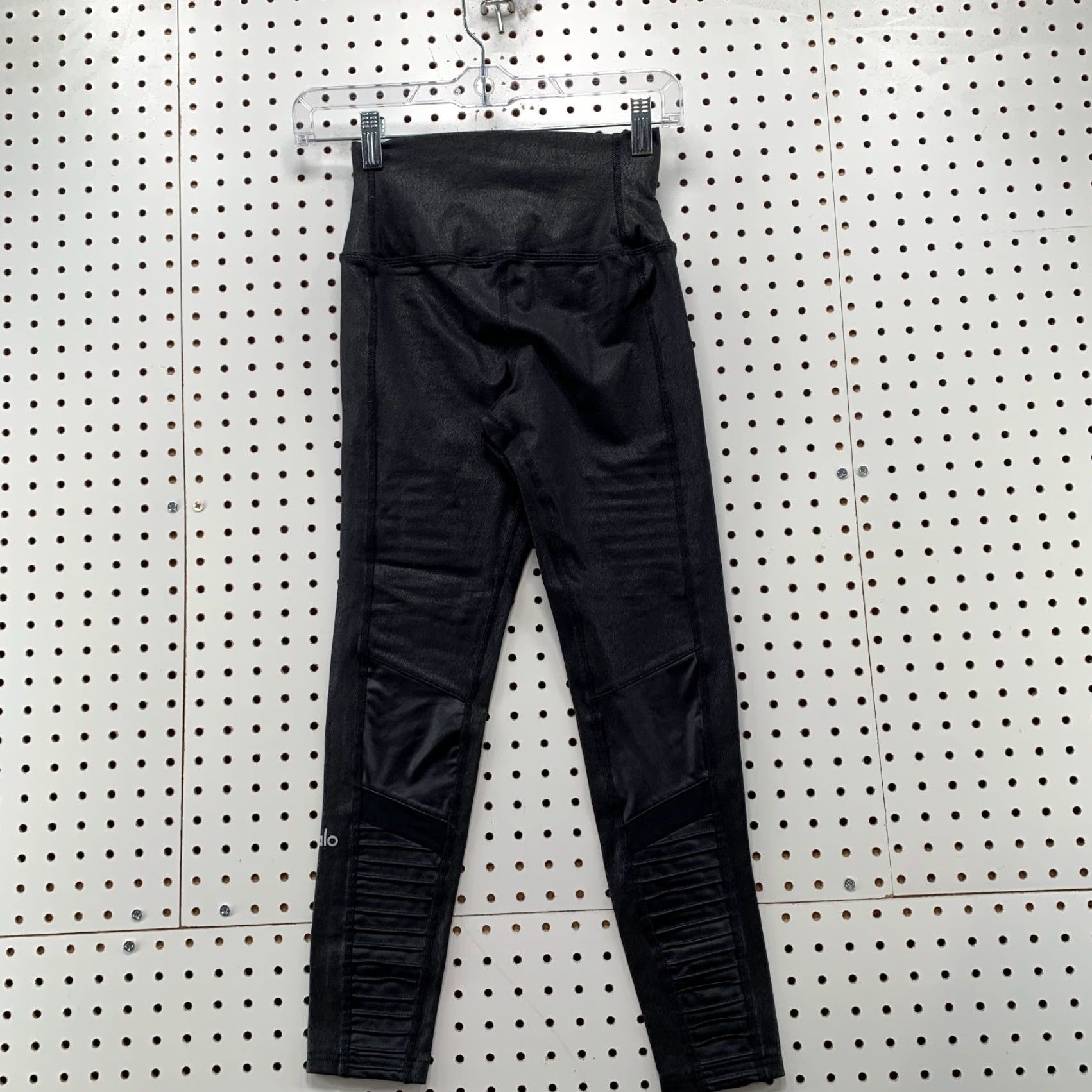 Alo Alo Yoga Moto Leggings Pants Womens XS Extra Small Black Faux Leather 22x24 Size 26" / US 2 / IT 38 - 7 Thumbnail