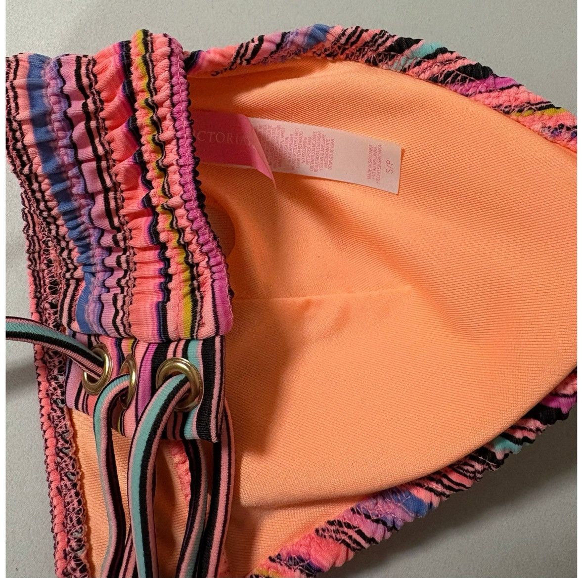 Victoria's Secret × Vintage Victoria’s Secret Striped Bikini Top Bathing Suit Size S 🩷✨ Size S / US 4 / IT 40 - 4 Thumbnail