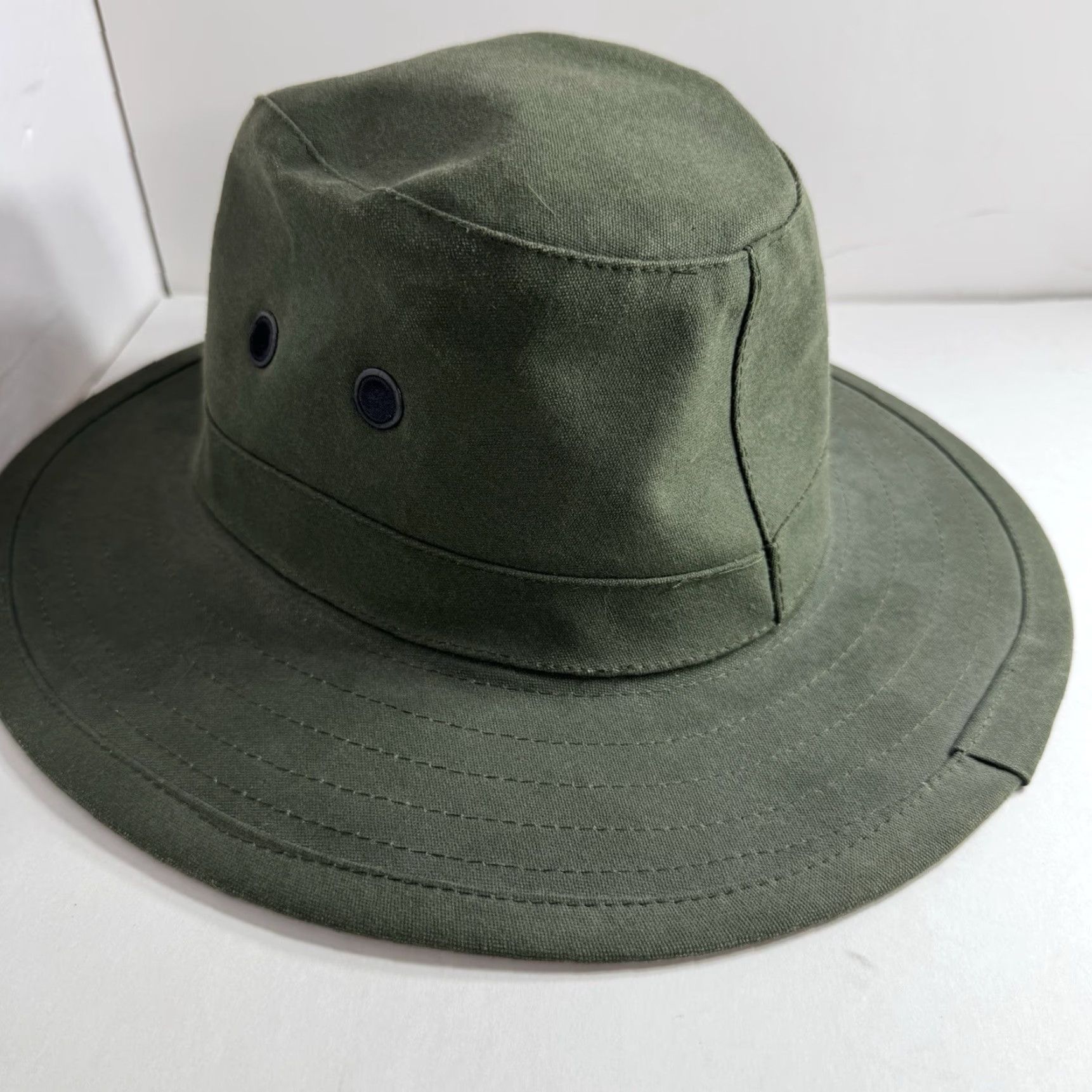 Orvis VINTAGE Orvis Safari Hat Men Hat M Green Cotton Canvas Breathable Wide Brim New Zealand The Hat Company LTD Size ONE SIZE - 2 Thumbnail
