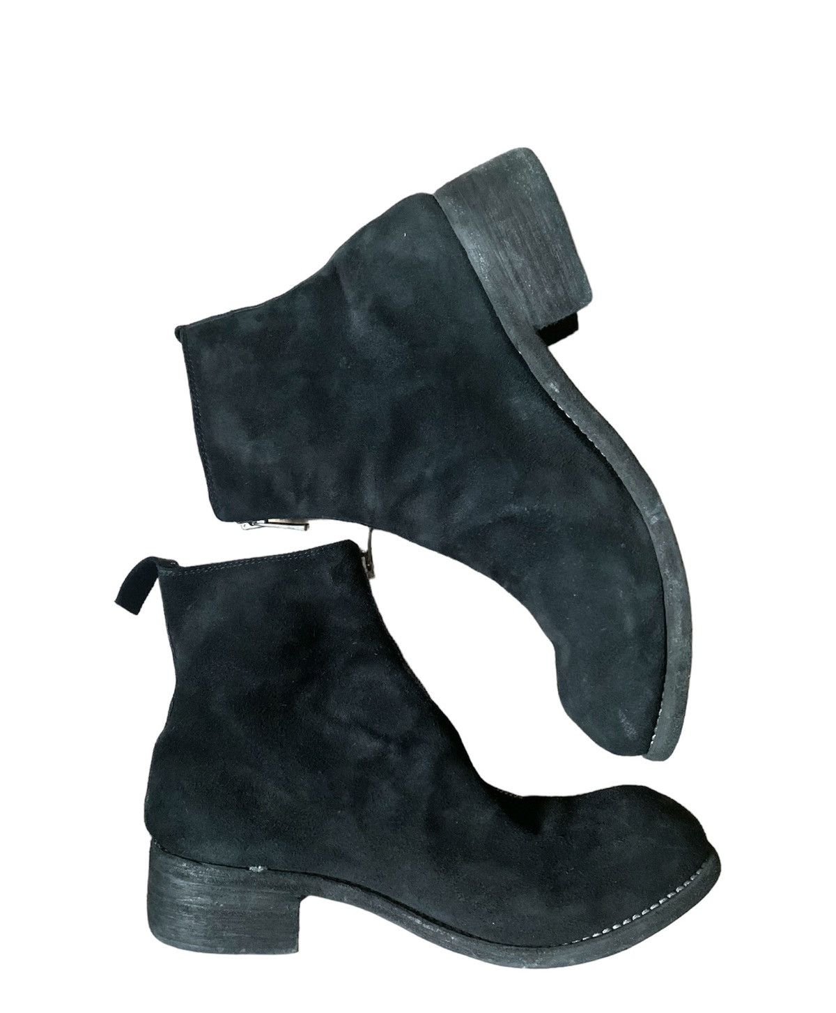 image of Avant Garde x Guidi Pl1 Reverse Cordovan Horse Leather Shoes in Black, Men's (Size 10)