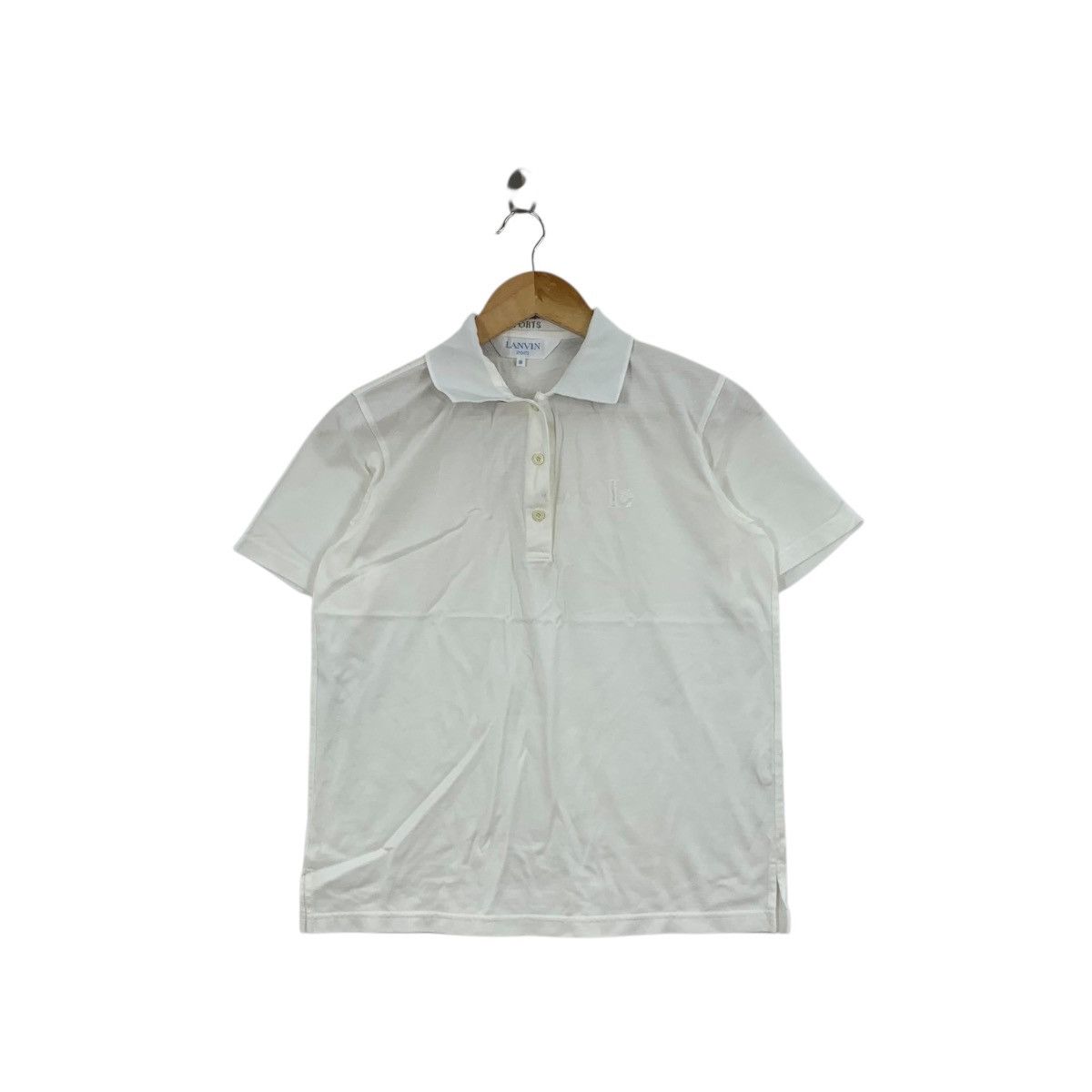 Lanvin Vintage 90s LANVIN PARIS SPORTS Collection White Polo Tee Size S / US 4 / IT 40 - 1 Thumbnail