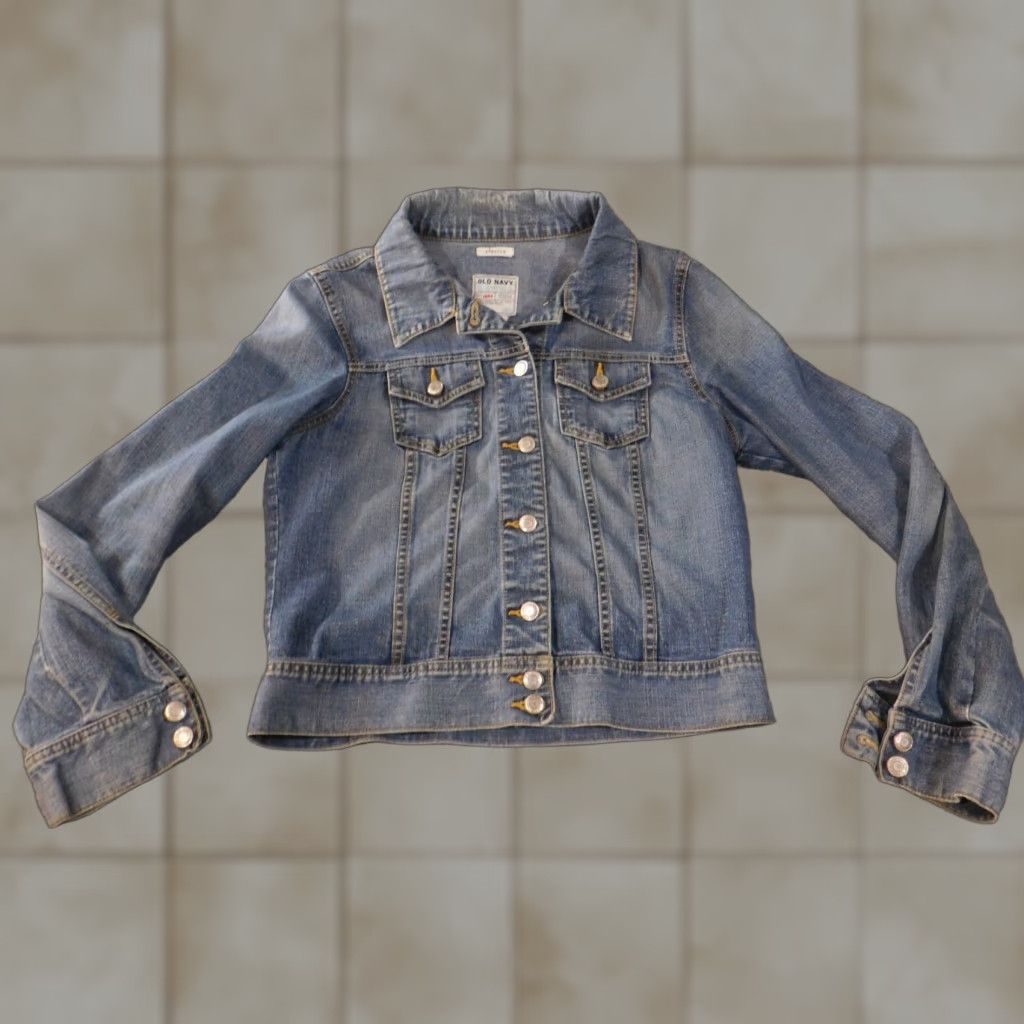 Old Navy Old Navy Jacket Womens Small Blue Denim Stretch Button Trucker Classic Casual Spring Fall Womens Size S / US 4 / IT 40 - 1 Thumbnail