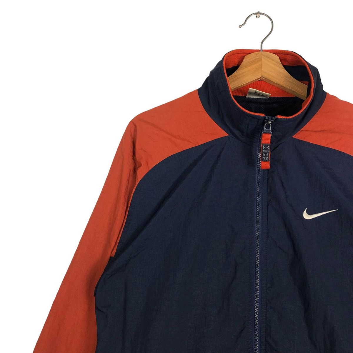 Nike 🔥VINTAGE NIKE BIKER ZIPPER JACKET BIG SWOOSH LOGO Size US M / EU 48-50 / 2 - 7 Thumbnail