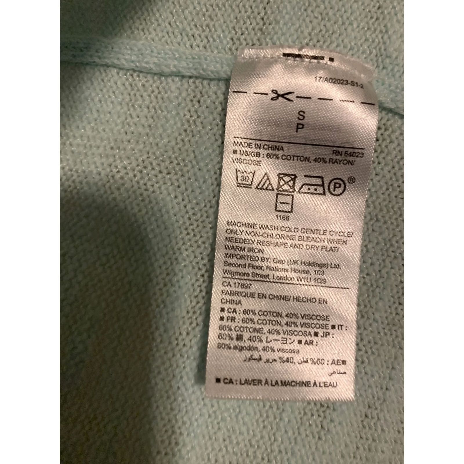 Gap VINTAGE Gap Light Blue Knit Long Sleeve Open Front Cardigan Work Womens SZ S #806 Cardigan Women's S Blue Knit Cotton Blend Solid Open Front Size S / US 4 / IT 40 - 3 Thumbnail