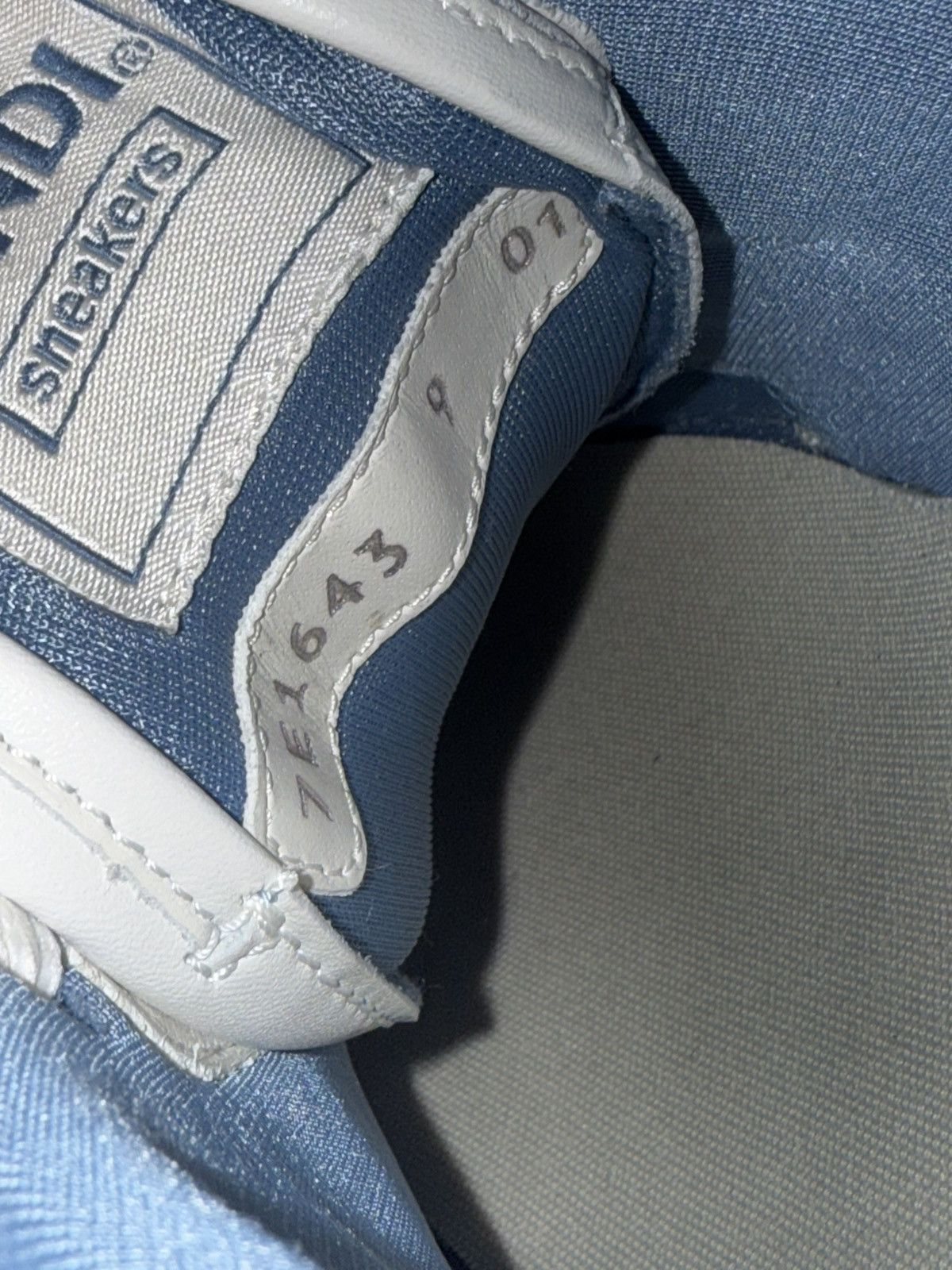 Fendi Fendi “Force” Low-Top Sneakers - White/Blue- EU43 US10.5 Size US 10.5 / EU 43-44 - 5 Thumbnail