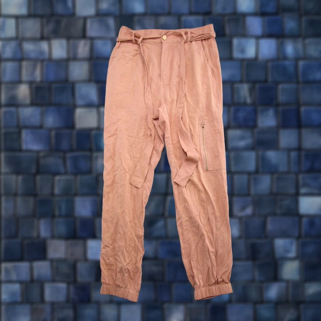 Vintage Entro Pink Jogger Pants Lightweight Tencel Blend Size M Women’s Adult Medium Peach Belted Size 32" / US 10 / IT 46 - 1 Thumbnail