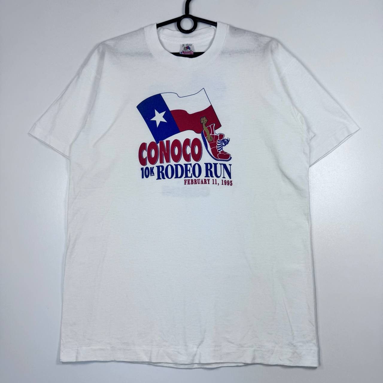 Fruit Of The Loom Vintage 1995 Conoco 10K Rodeo Run T Shirt USA Mens Size M Size US M / EU 48-50 / 2 - 1 Thumbnail