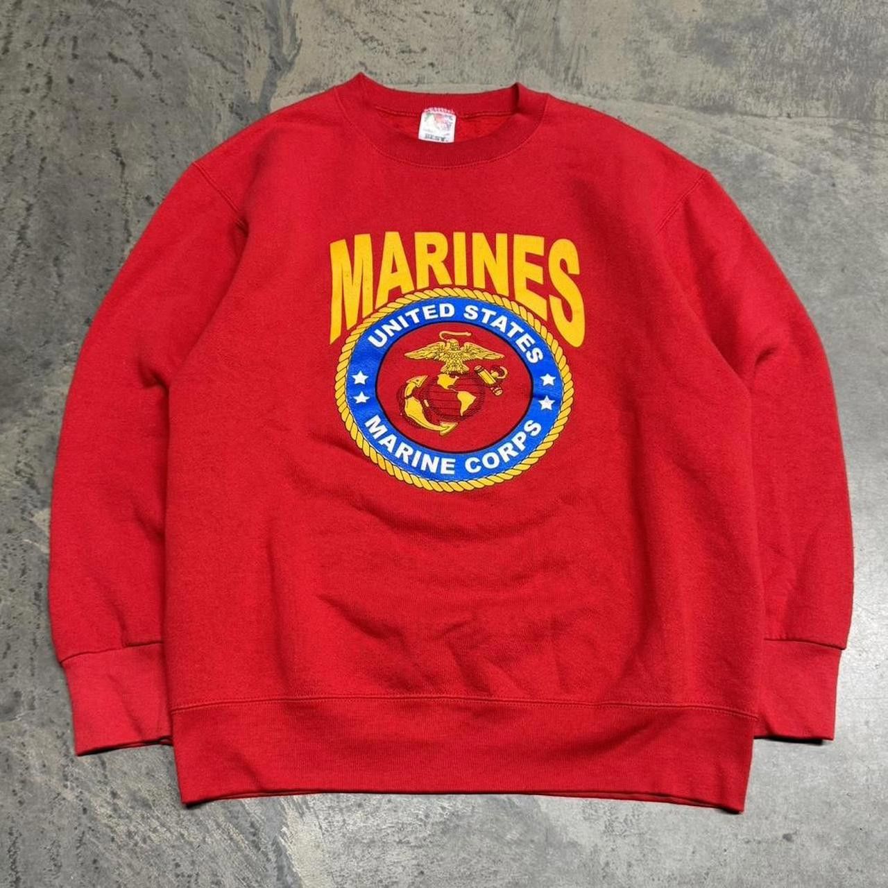 Fruit Of The Loom × Vintage Vintage 90s United States Marines Corps Crewneck Sweatshirt Size US M / EU 48-50 / 2 - 1 Thumbnail