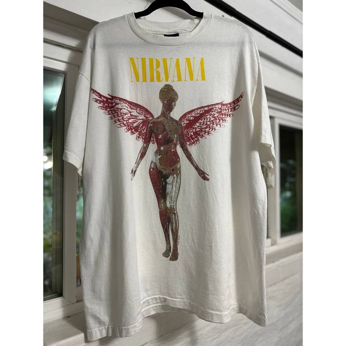 Nirvana In Utero Vintage Reprint Tshirt with Giant Tag 海外 即決-