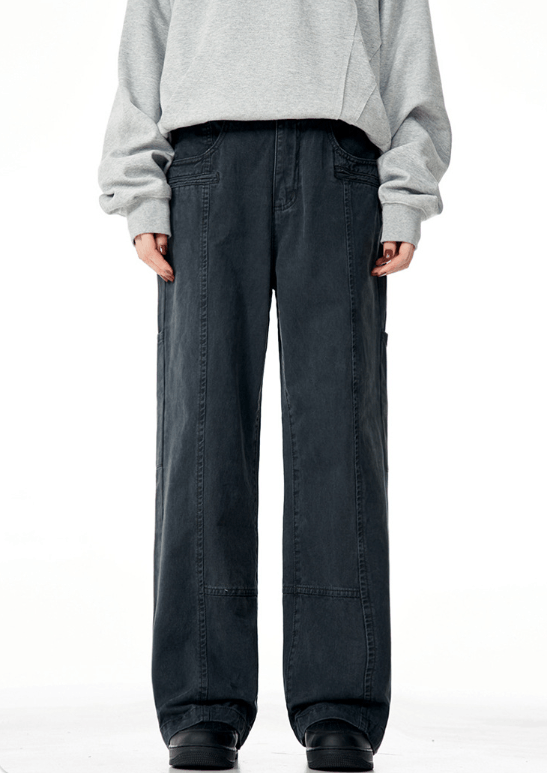 Japanese Brand × Jean American washed retro loose distressed straight trousers Size US 32 / EU 48 - 1 Thumbnail